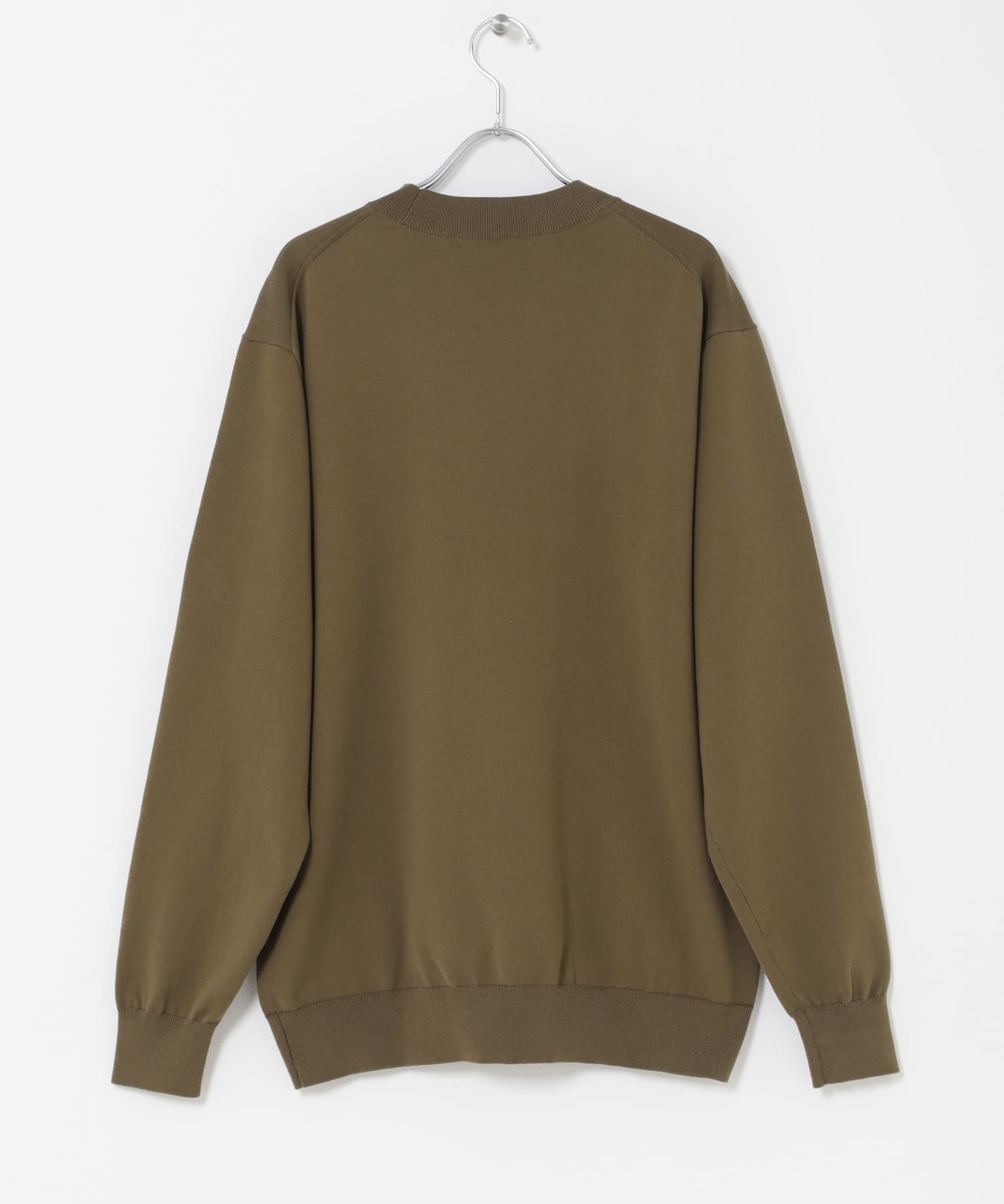 LIFE STYLE TAILOR　ハイゲージクルーネック長袖ニット KHK MOCHA M