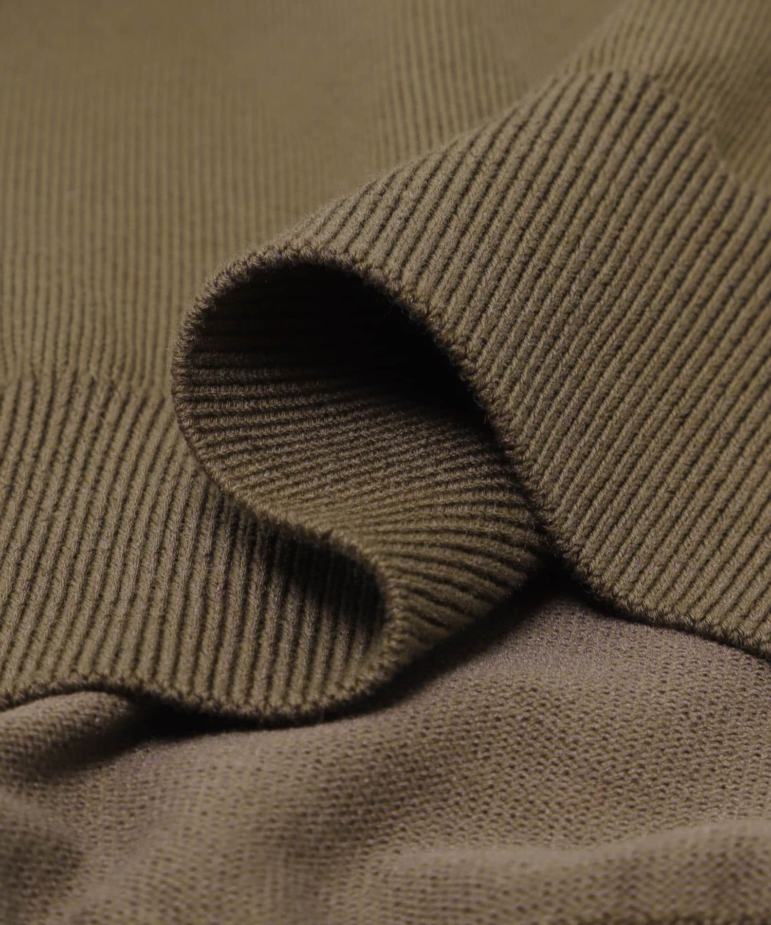 LIFE STYLE TAILOR　ハイゲージクルーネック長袖ニット KHK MOCHA M