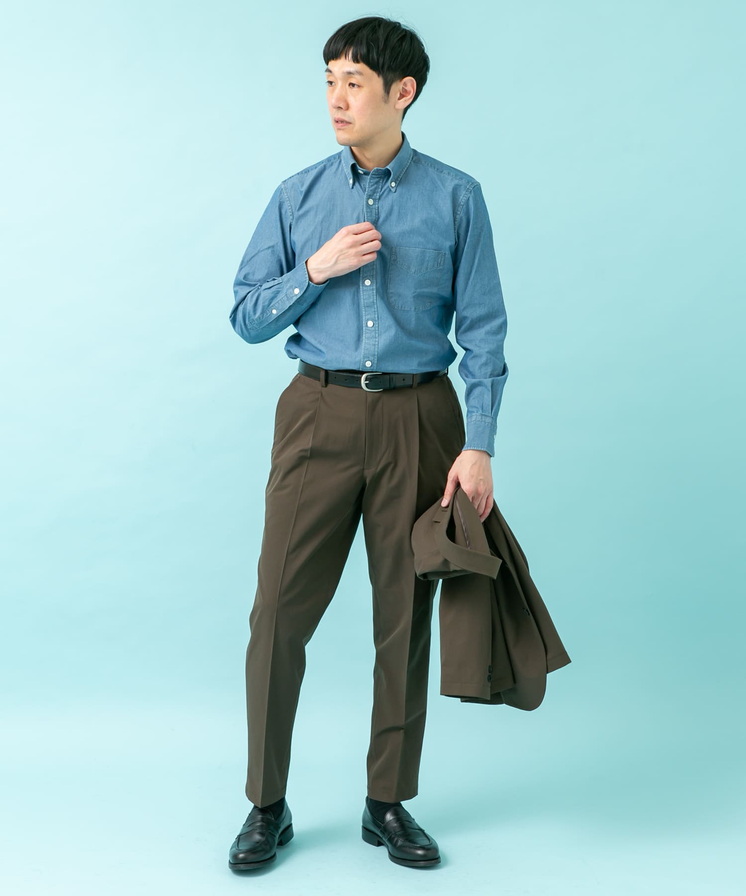 LIFE STYLE TAILOR シャンブレーBDシャツ(S BLUE): ドレスライン