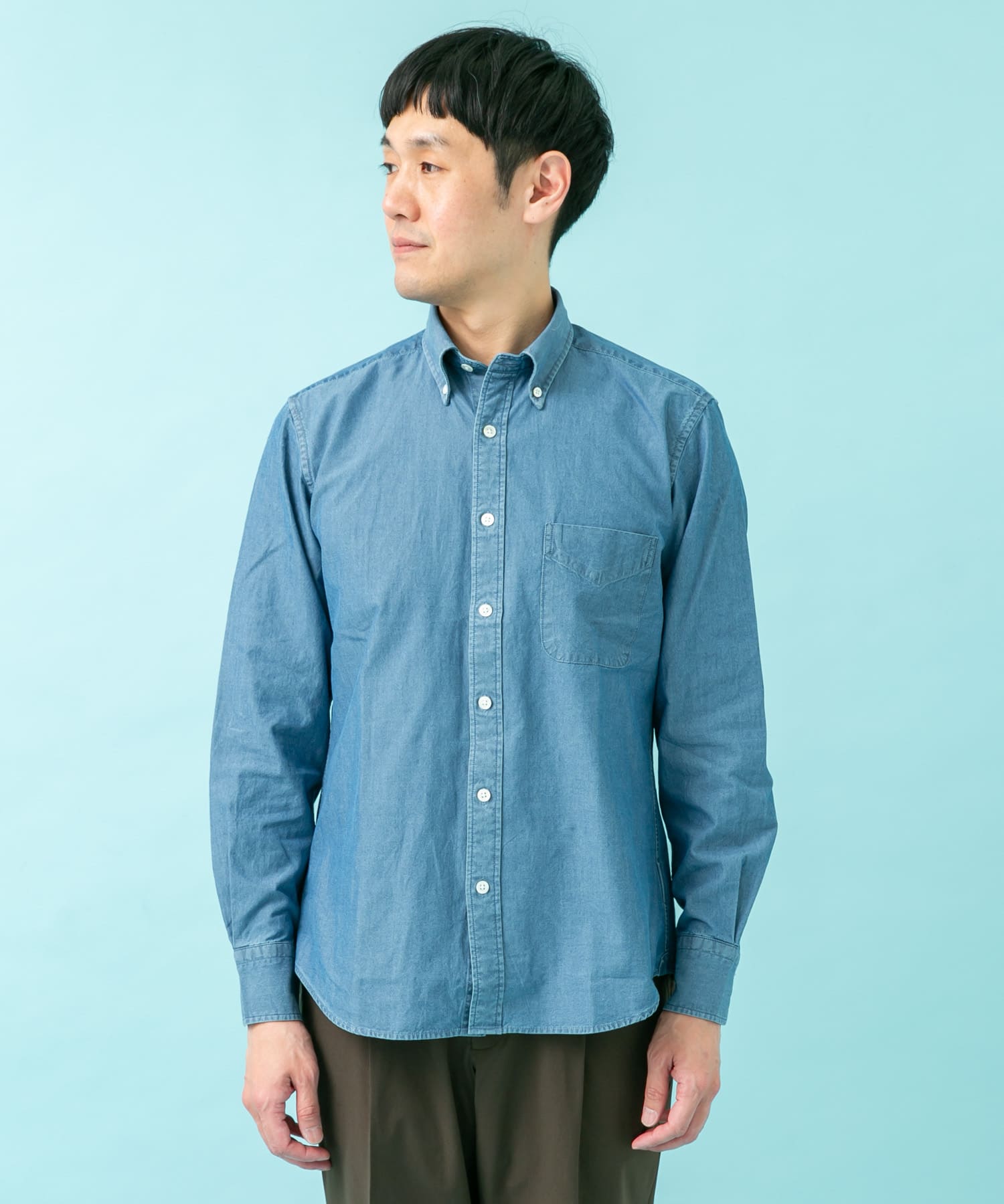 LIFE STYLE TAILOR シャンブレーBDシャツ(S BLUE): ドレスライン