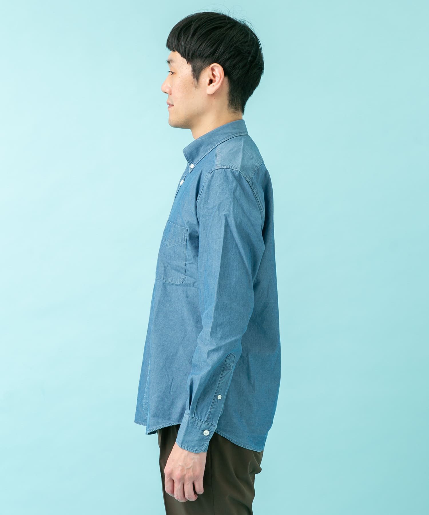 LIFE STYLE TAILOR シャンブレーBDシャツ(S BLUE): ドレスライン