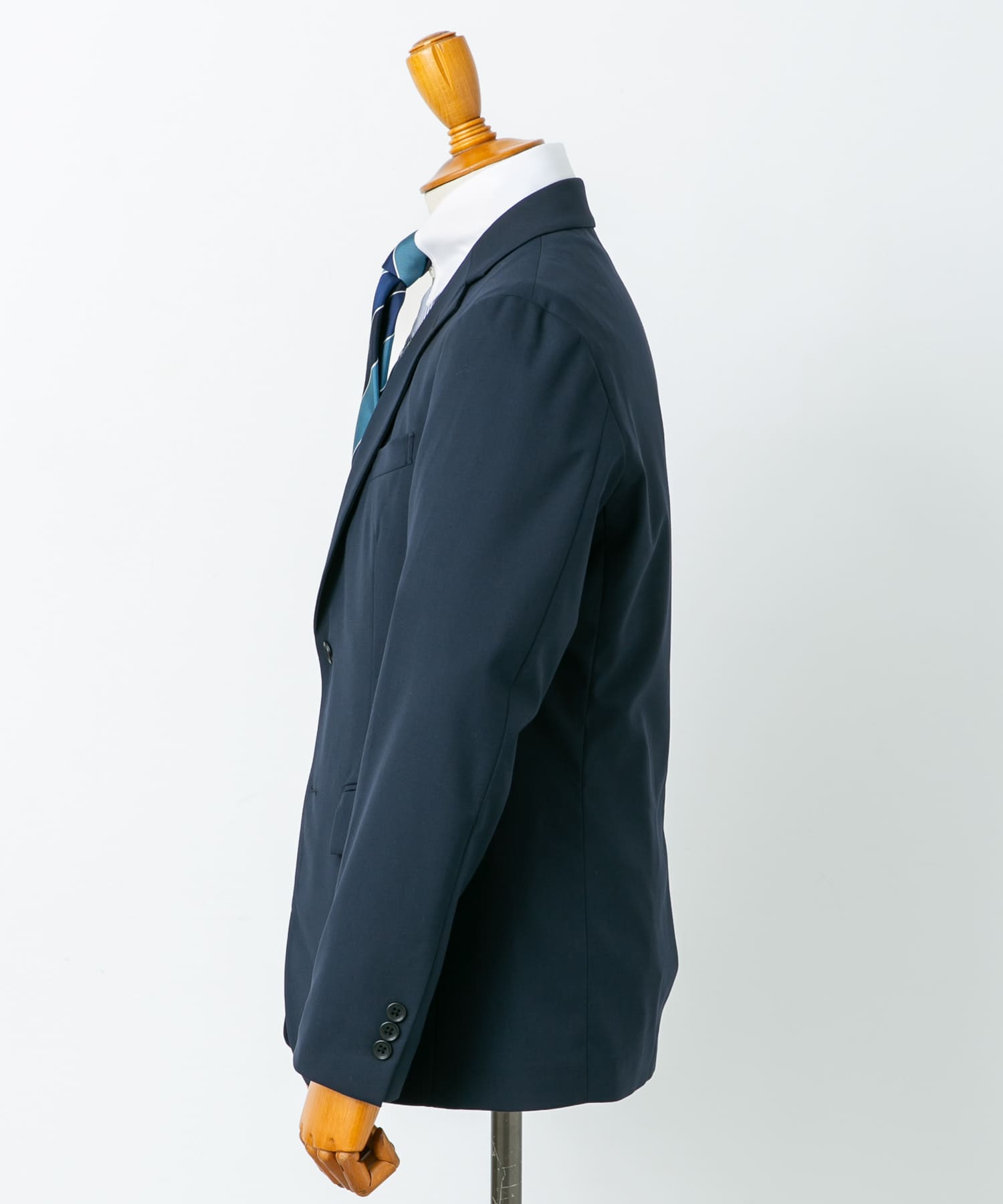 LIFE STYLE TAILOR　ウールライクコンフォータブルスマートジャケット NAVY S