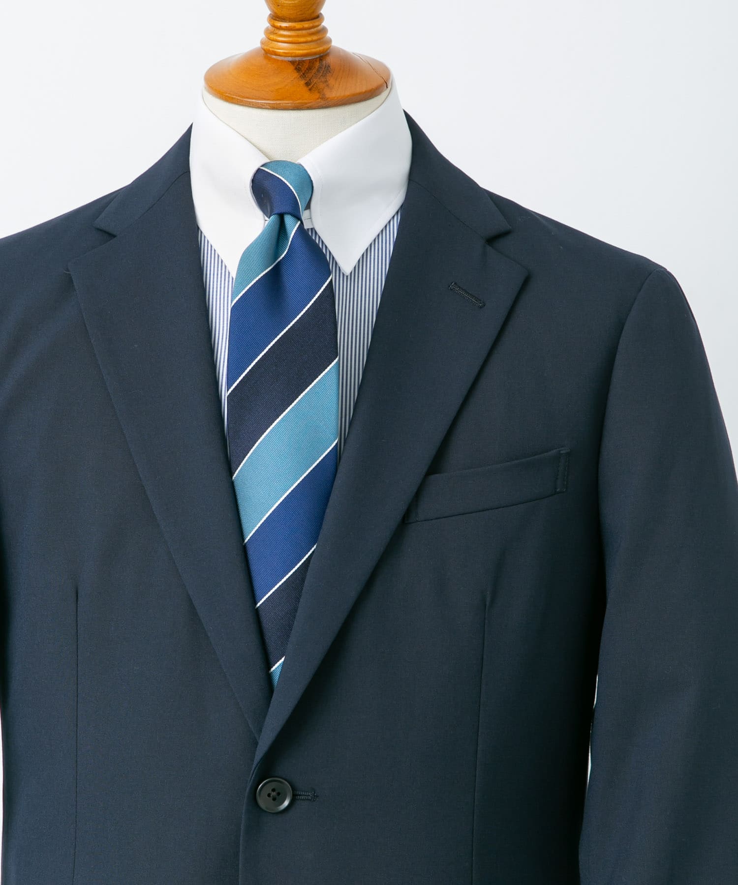 LIFE STYLE TAILOR　ウールライクコンフォータブルスマートジャケット NAVY S