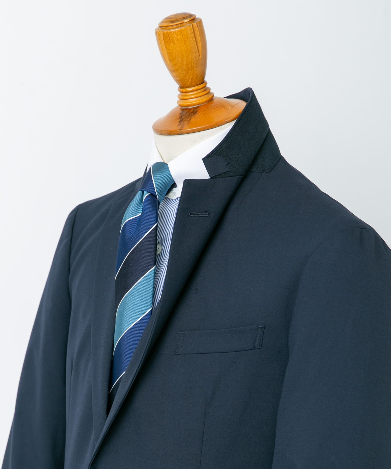 LIFE STYLE TAILOR　ウールライクコンフォータブルスマートジャケット NAVY S