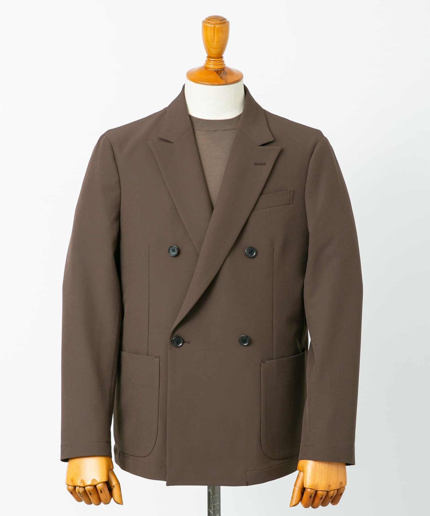 LIFE STYLE TAILOR　4WAYストレッチコンフォータブルダブルジャケット BROWN S