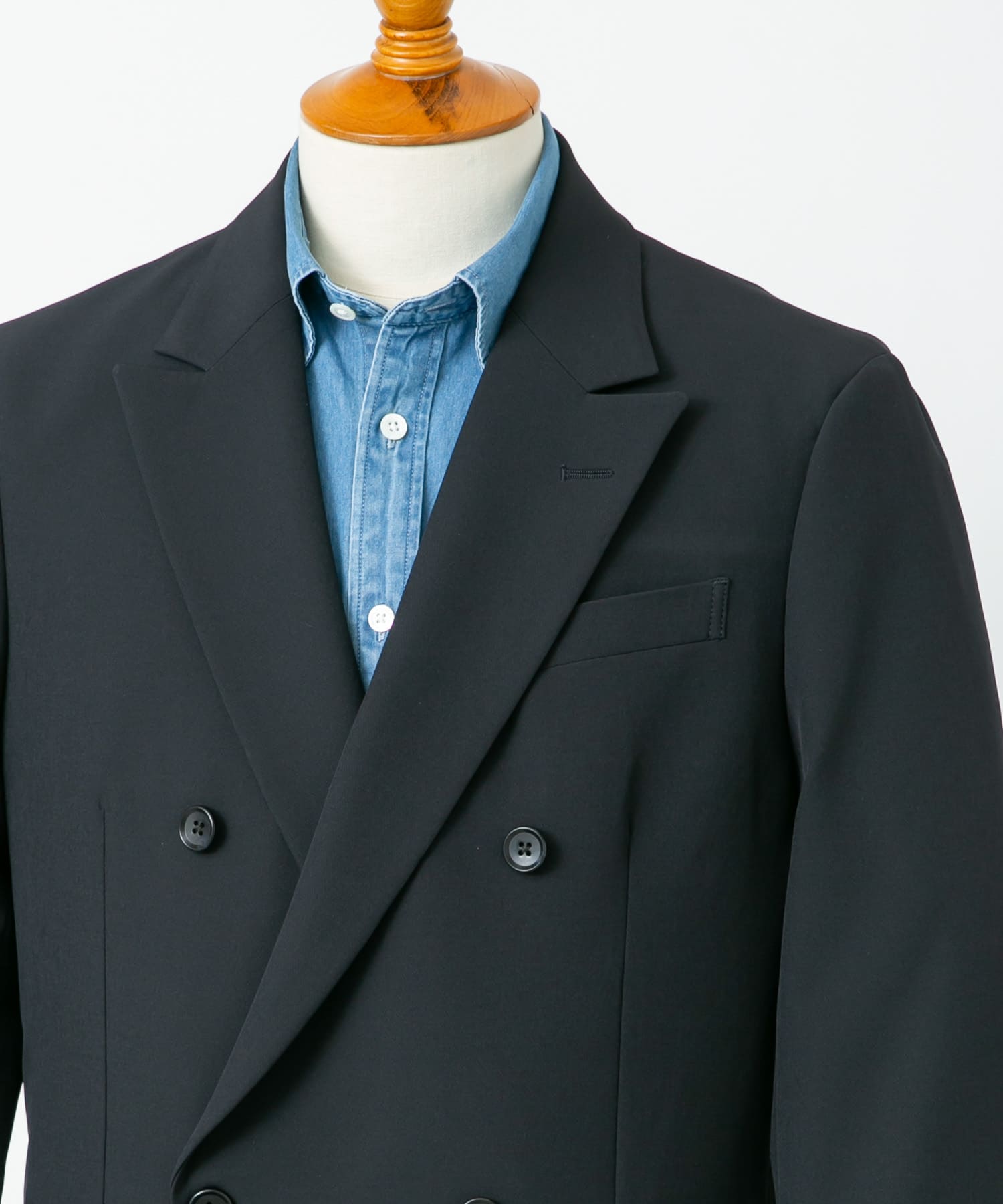 LIFE STYLE TAILOR　4WAYストレッチコンフォータブルダブルジャケット NAVY S