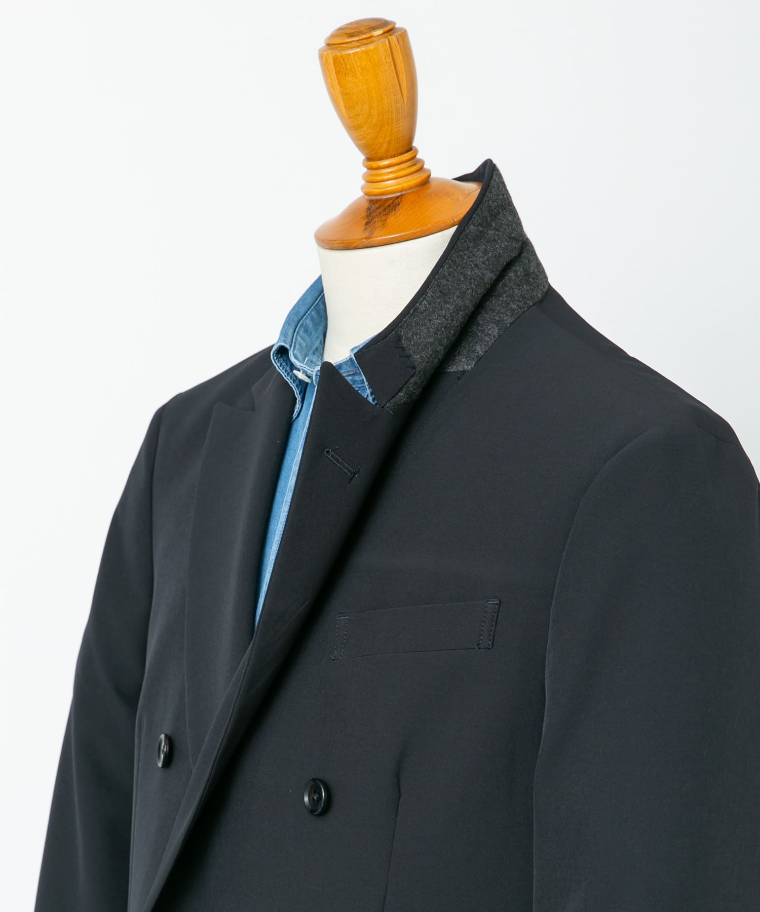 LIFE STYLE TAILOR　4WAYストレッチコンフォータブルダブルジャケット NAVY S