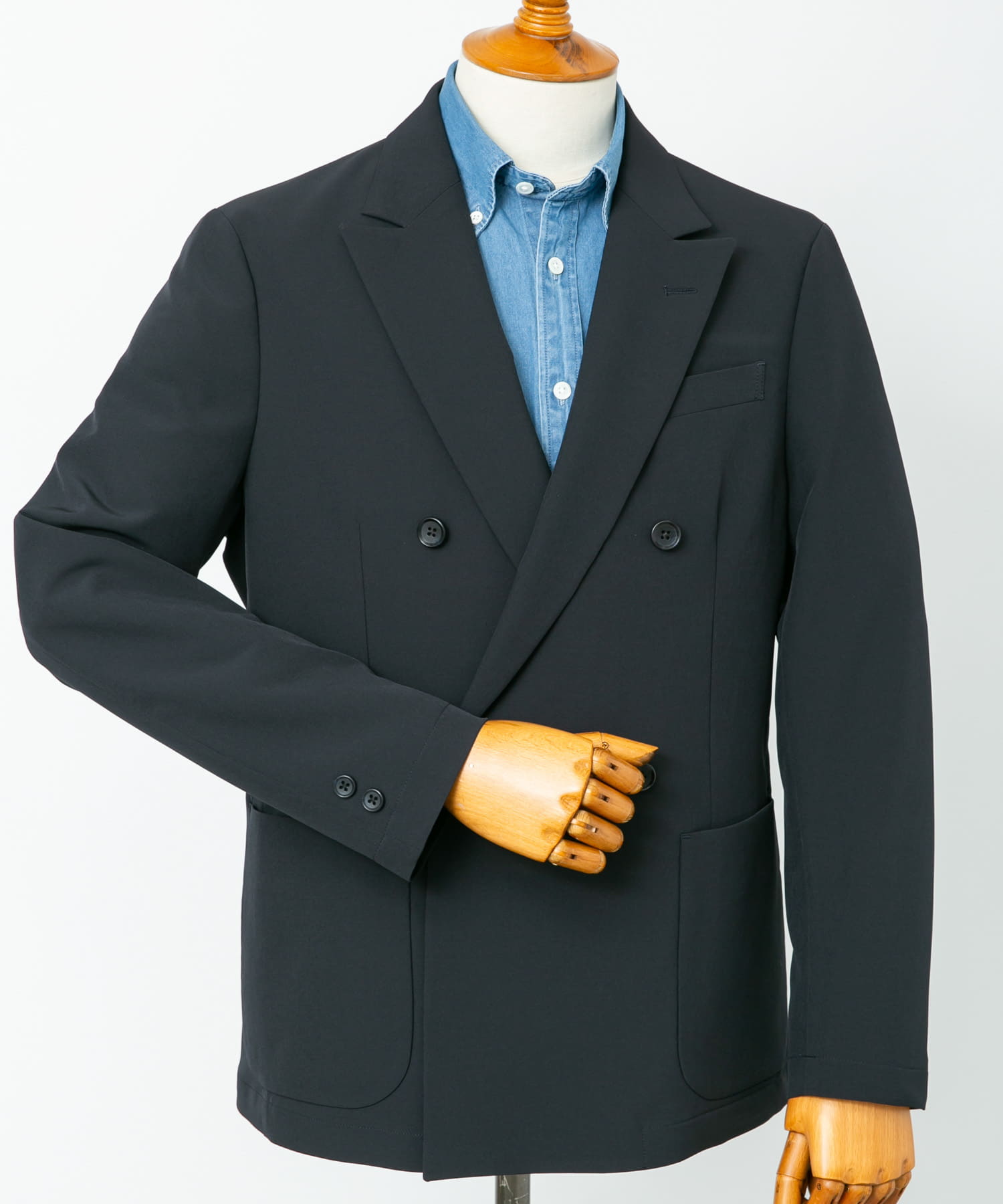 LIFE STYLE TAILOR　4WAYストレッチコンフォータブルダブルジャケット NAVY S