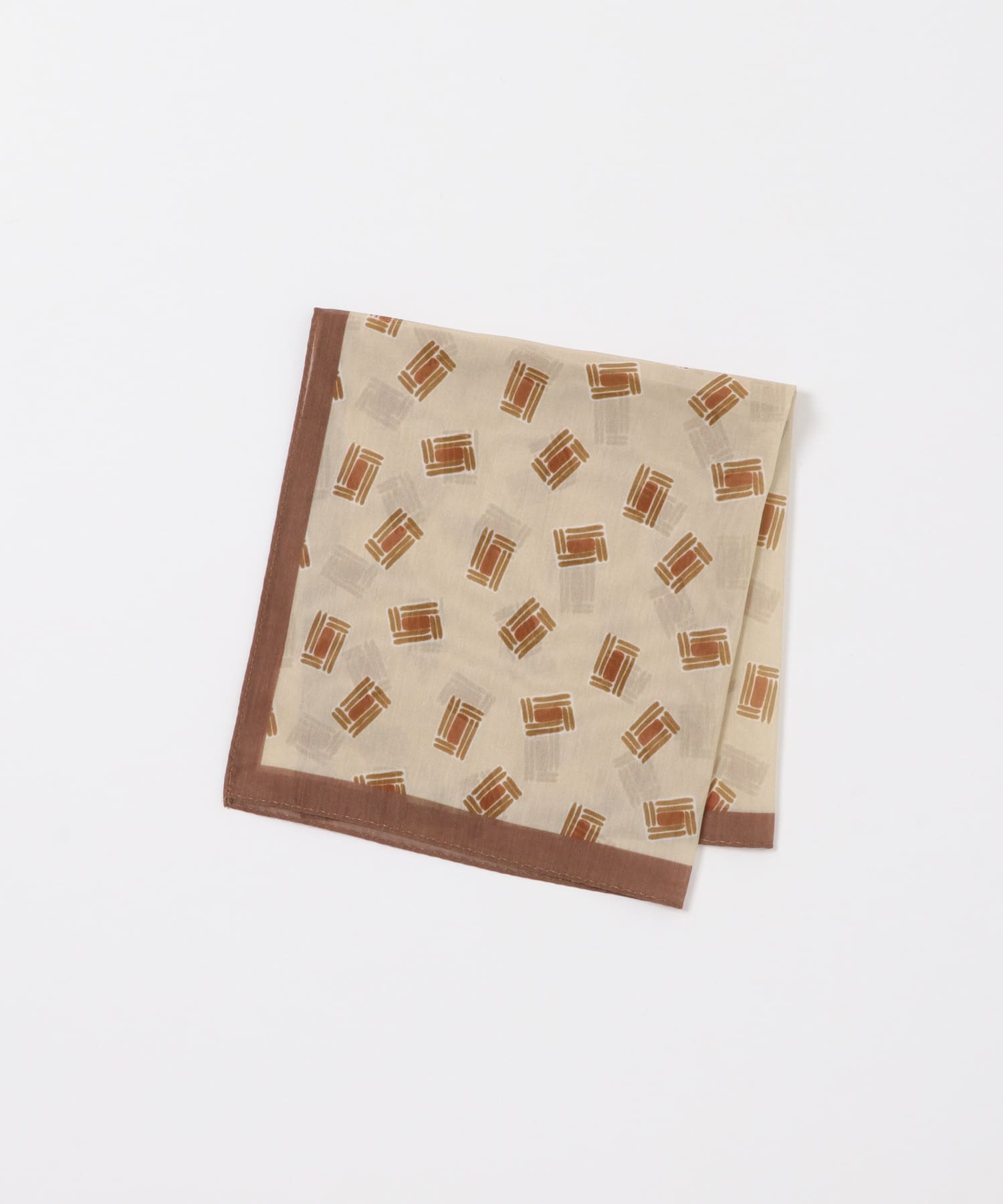 LIFE STYLE TAILOR　BBCプリントチーフ BEG-BRN -