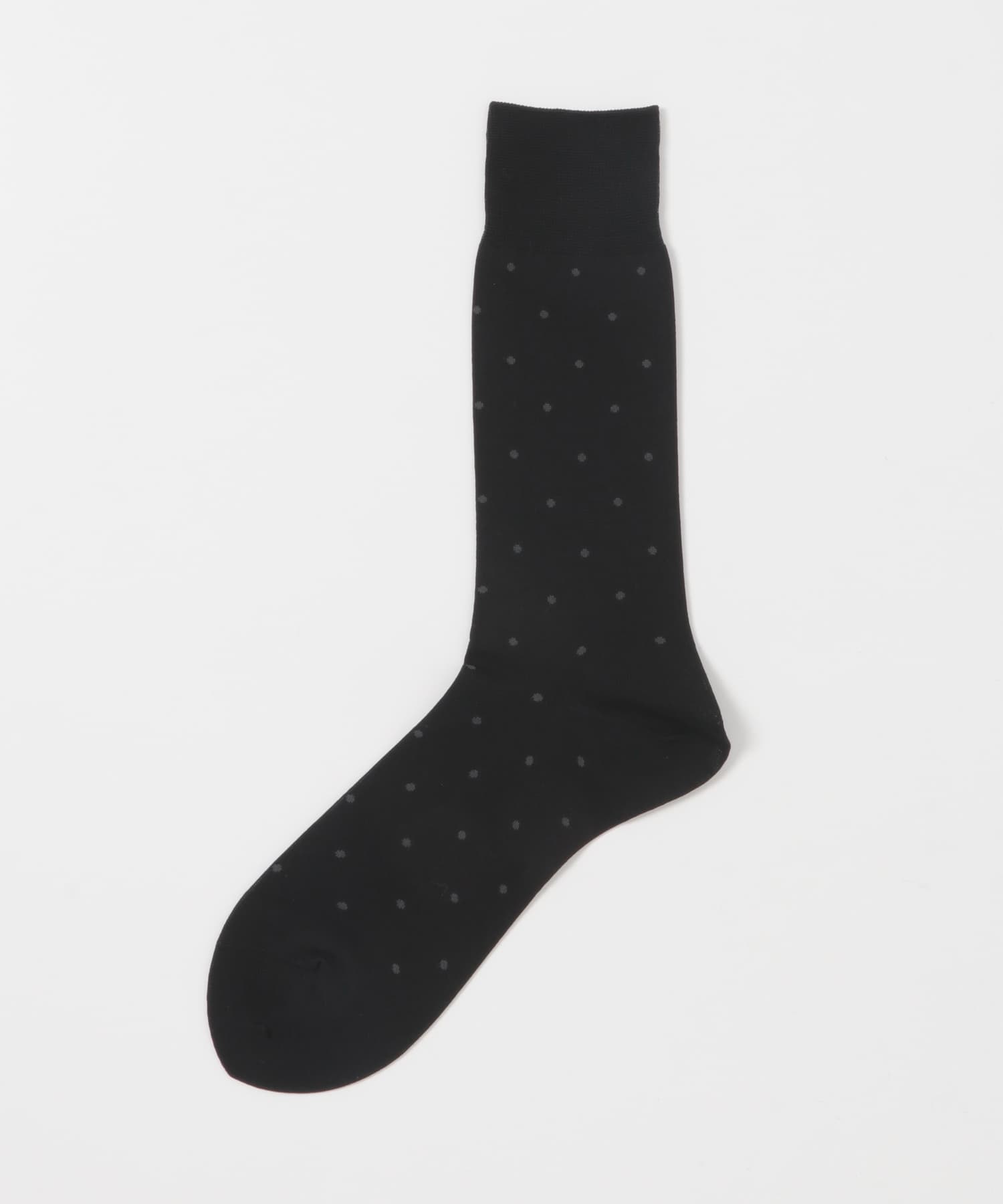 LIFE STYLE TAILOR　ドット柄ドレスソックス BLACK -