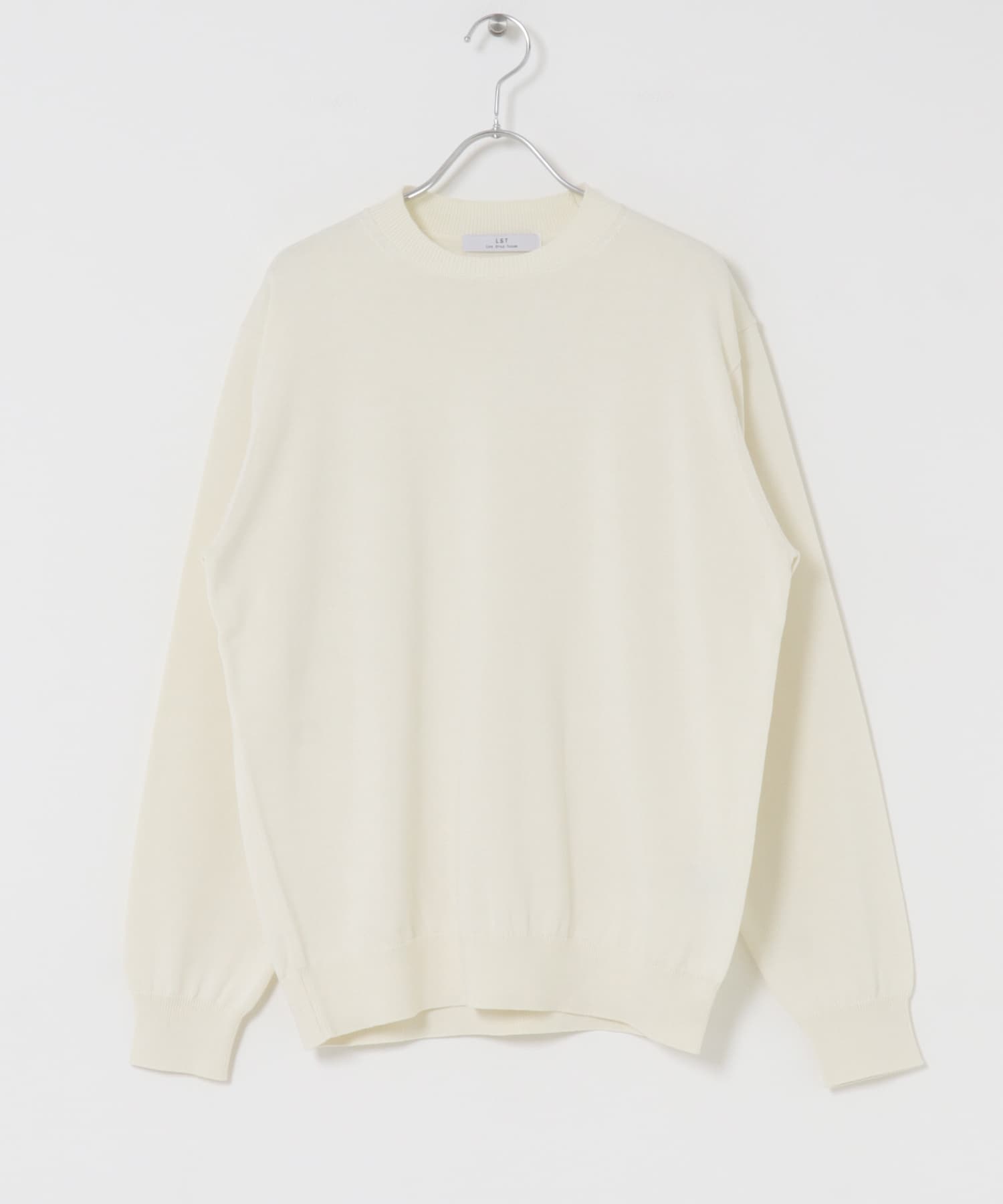LIFE STYLE TAILOR　コットンシルクハイゲージクルーニット IVORY M