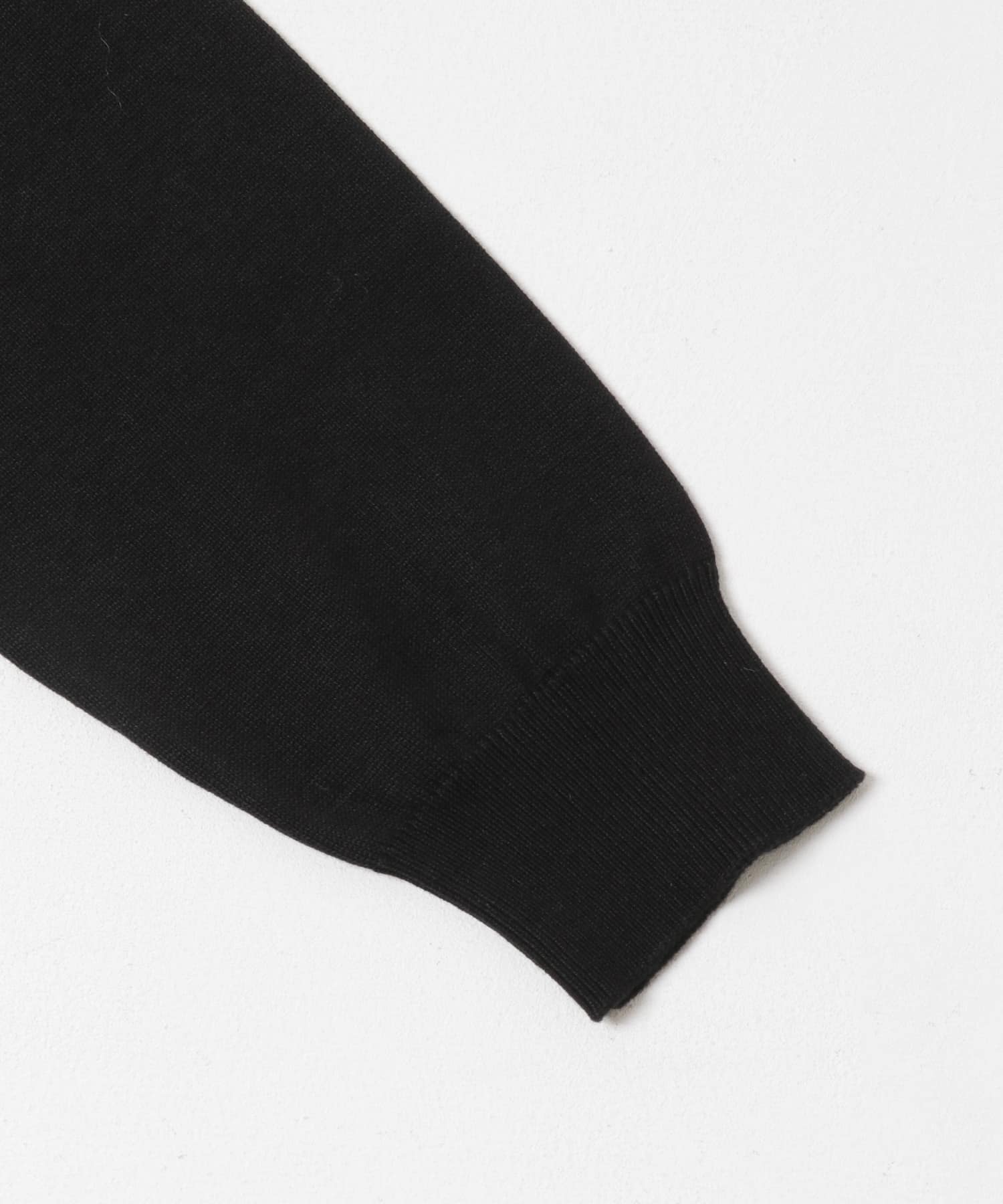 LIFE STYLE TAILOR　コットンシルクハイゲージクルーニット BLACK M