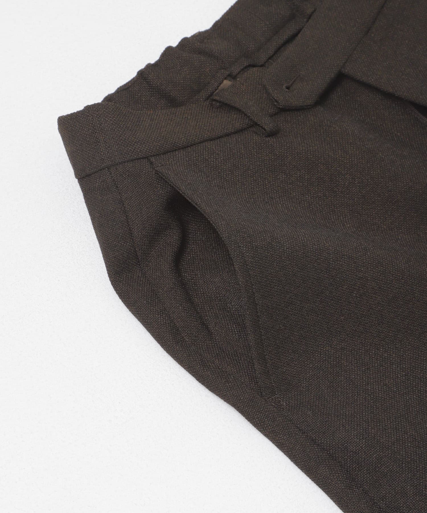 LIFE STYLE TAILOR　ツイードライクコンフォータブルパンツ BROWN S