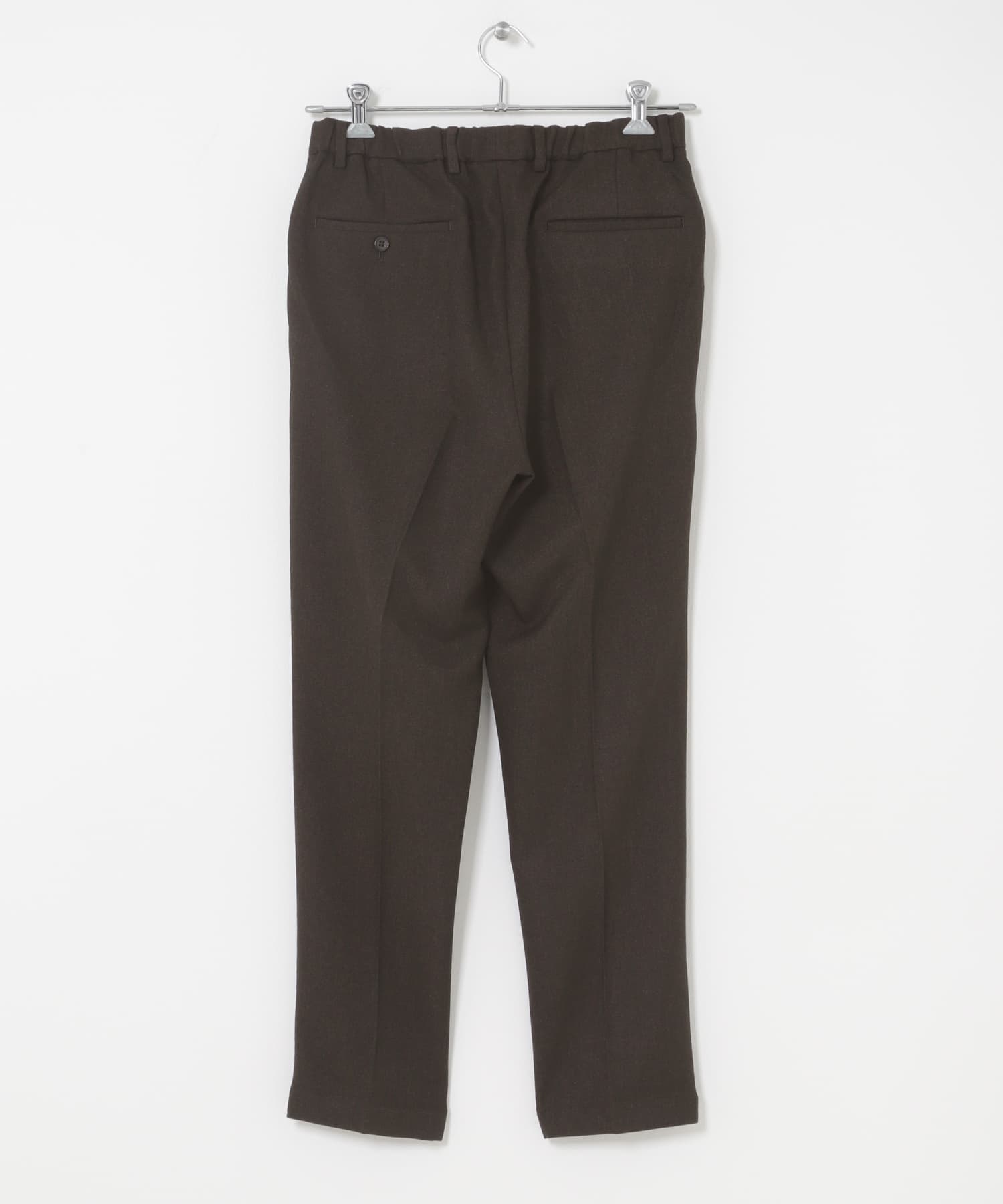 LIFE STYLE TAILOR　ツイードライクコンフォータブルパンツ BROWN S