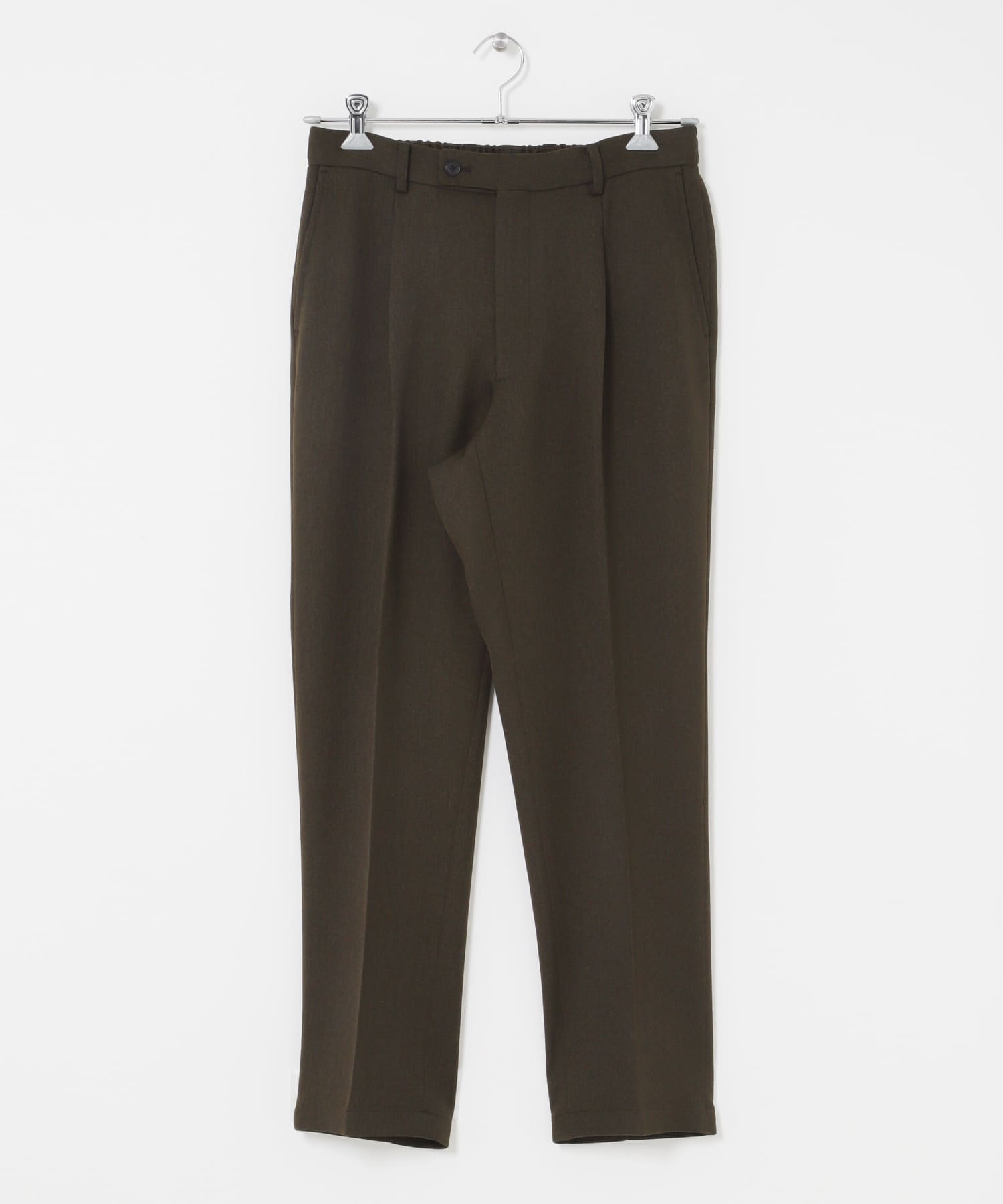 LIFE STYLE TAILOR　ブラッシュドツイルストレッチパンツ BRN KHAKI S
