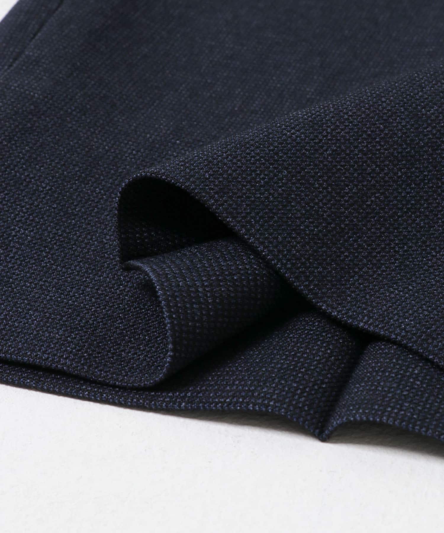 LIFE STYLE TAILOR ピンヘッドツイルストレッチ2タックパンツ(S NAVY