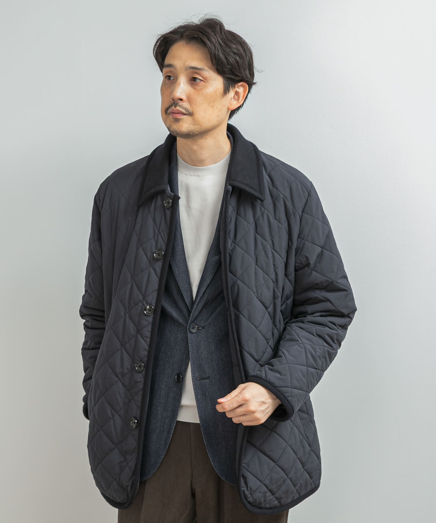 LIFE STYLE TAILOR LIMONTA EAST キルティングコート(M BLACK): ドレス
