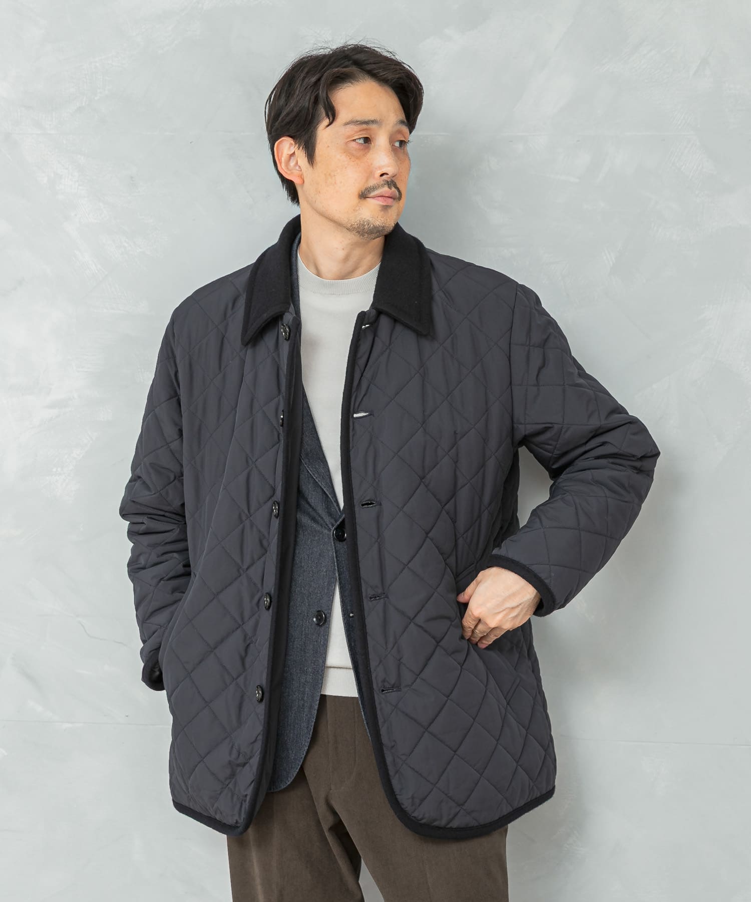 LIFE STYLE TAILOR LIMONTA EAST キルティングコート(M BLACK): ドレス