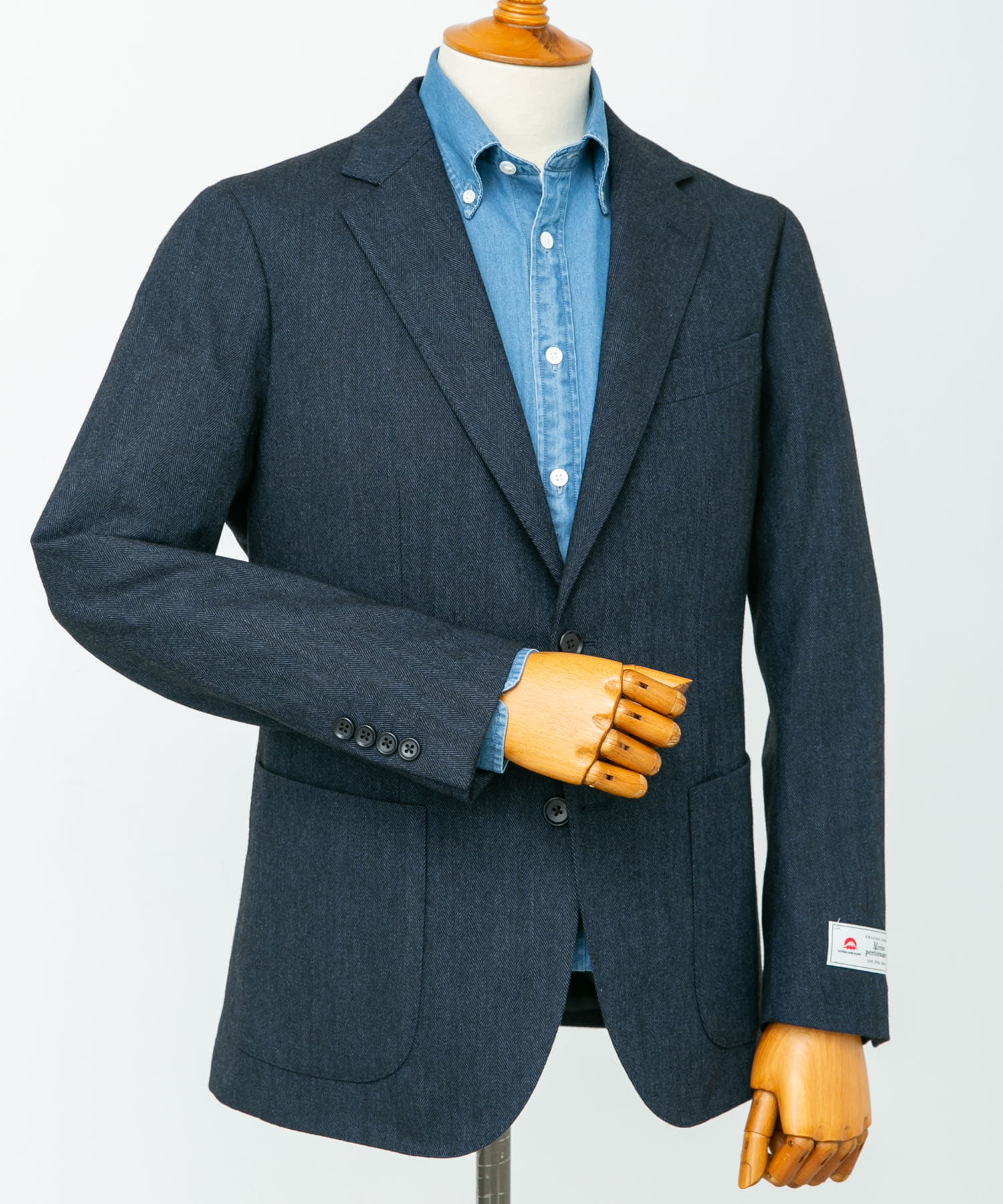 LIFE STYLE TAILOR ヘリンボンツイードジャケット(44 NAVY): アウター