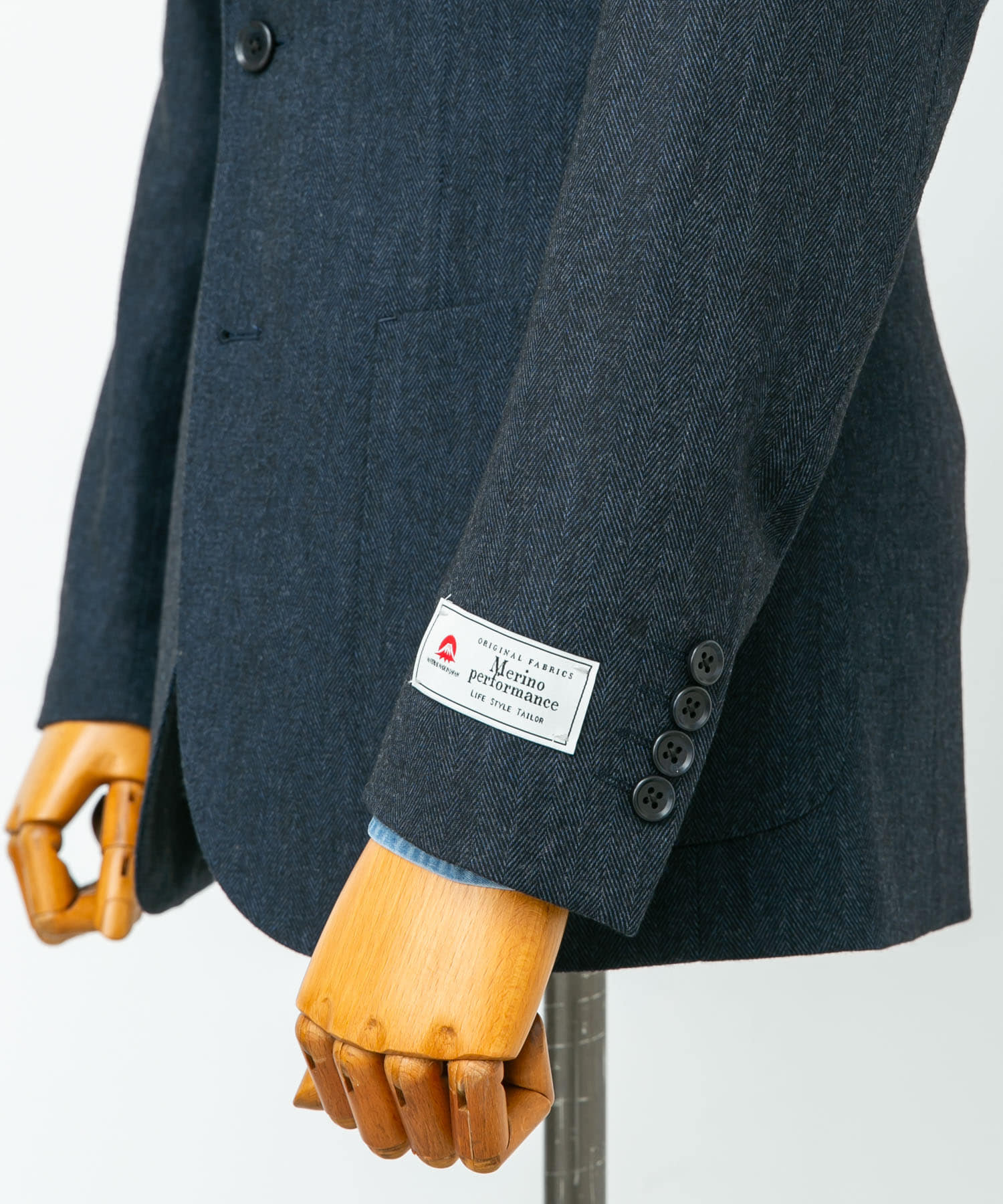 LIFE STYLE TAILOR　ヘリンボンツイードジャケット NAVY 48