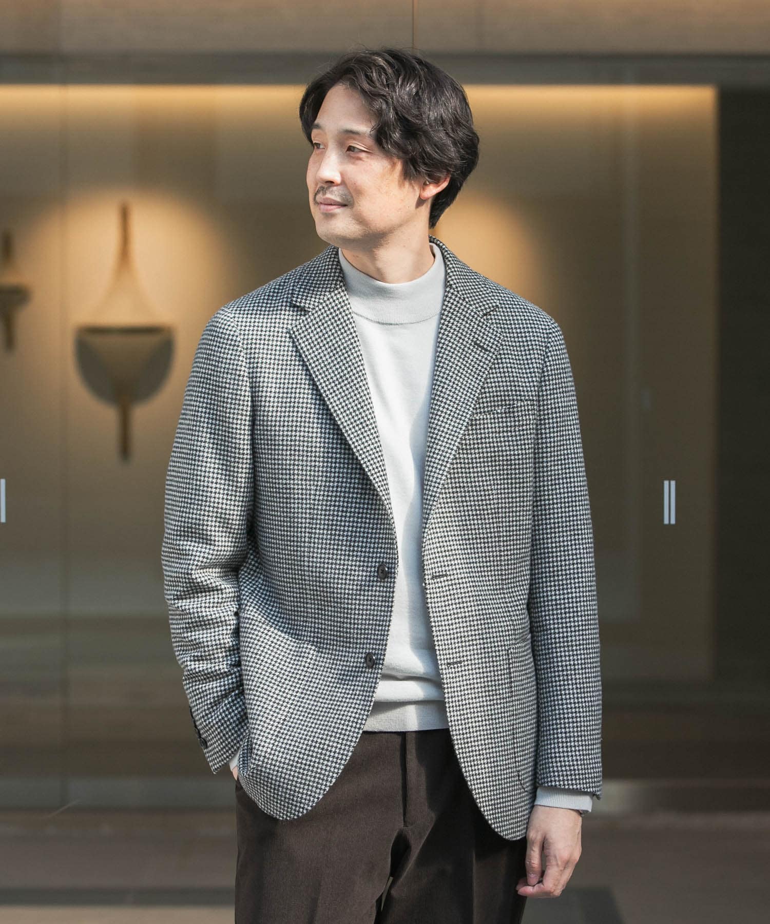 LIFE STYLE TAILOR　千鳥柄ツイードジャケット
