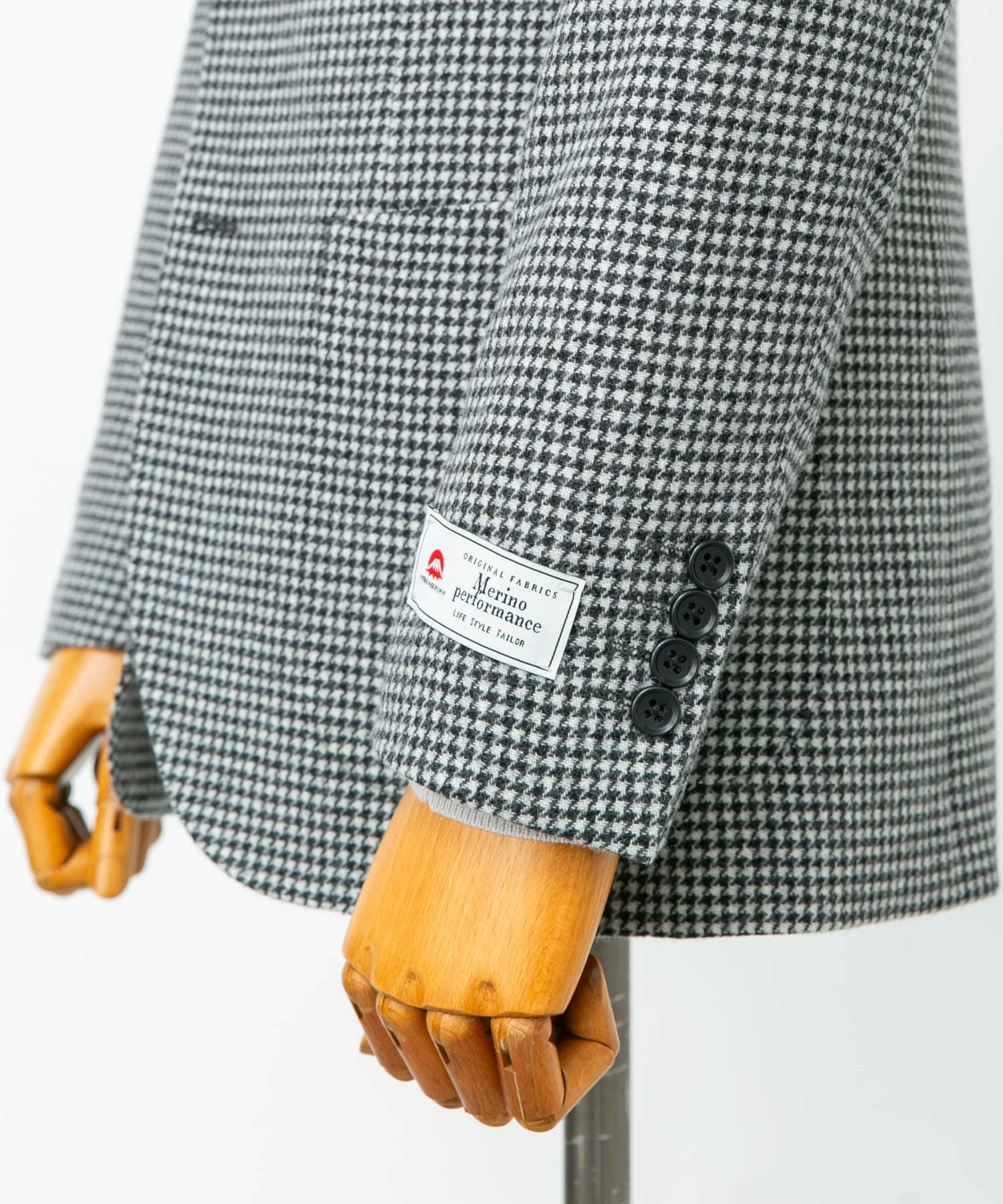 LIFE STYLE TAILOR　千鳥柄ツイードジャケット BLK-CH 48