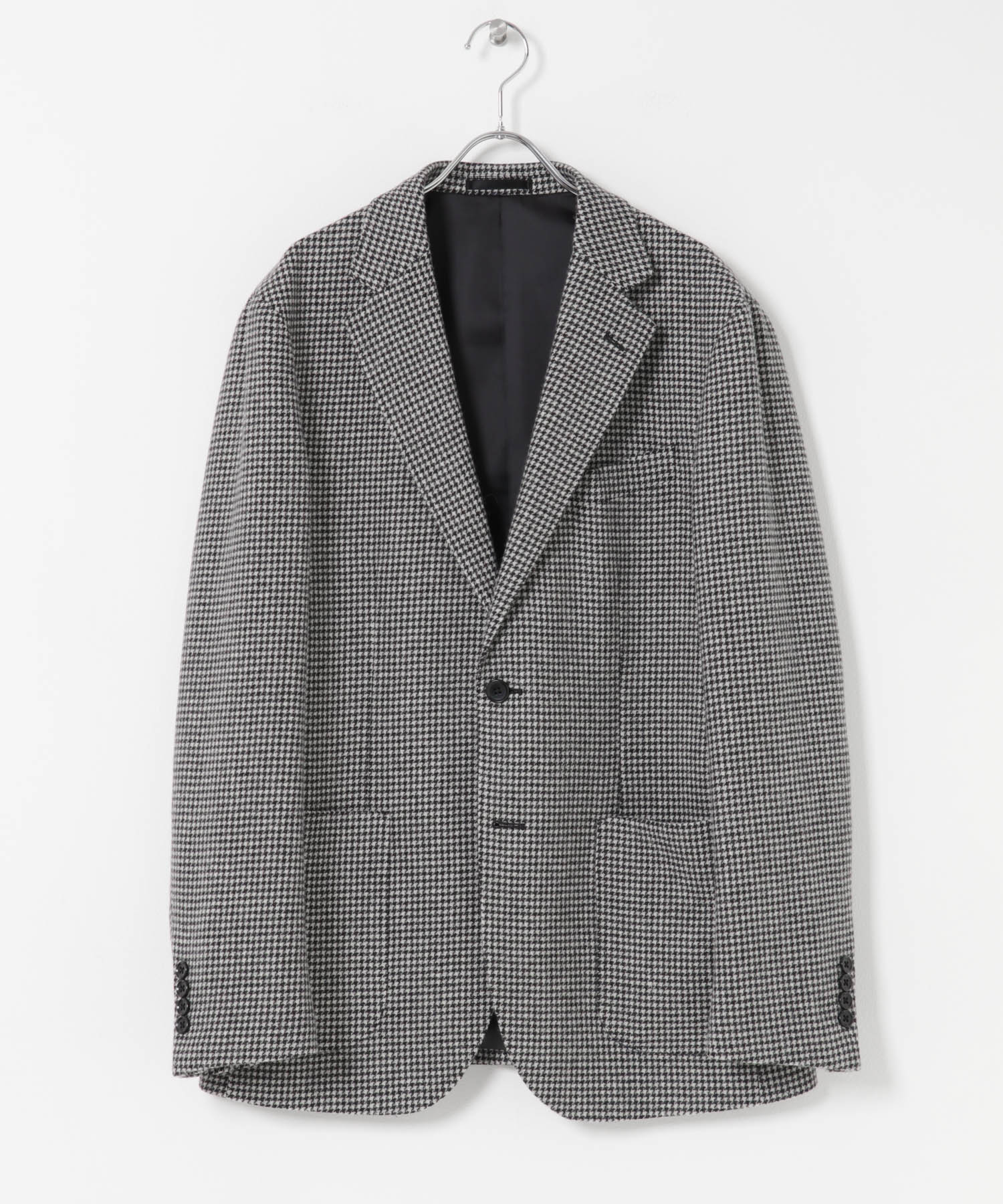 LIFE STYLE TAILOR　千鳥柄ツイードジャケット BLK-CH 44