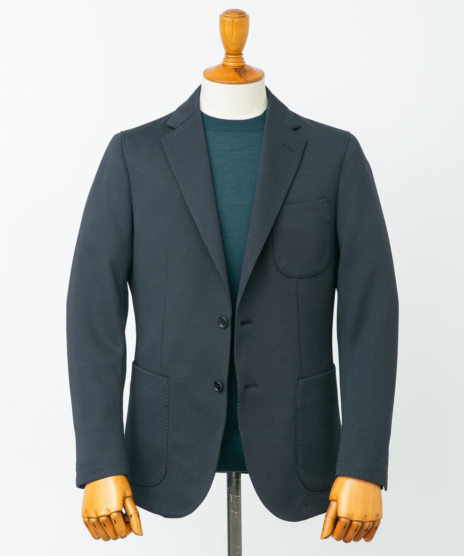 LIFE STYLE TAILOR　ニットジャージジャケット NAVY 46