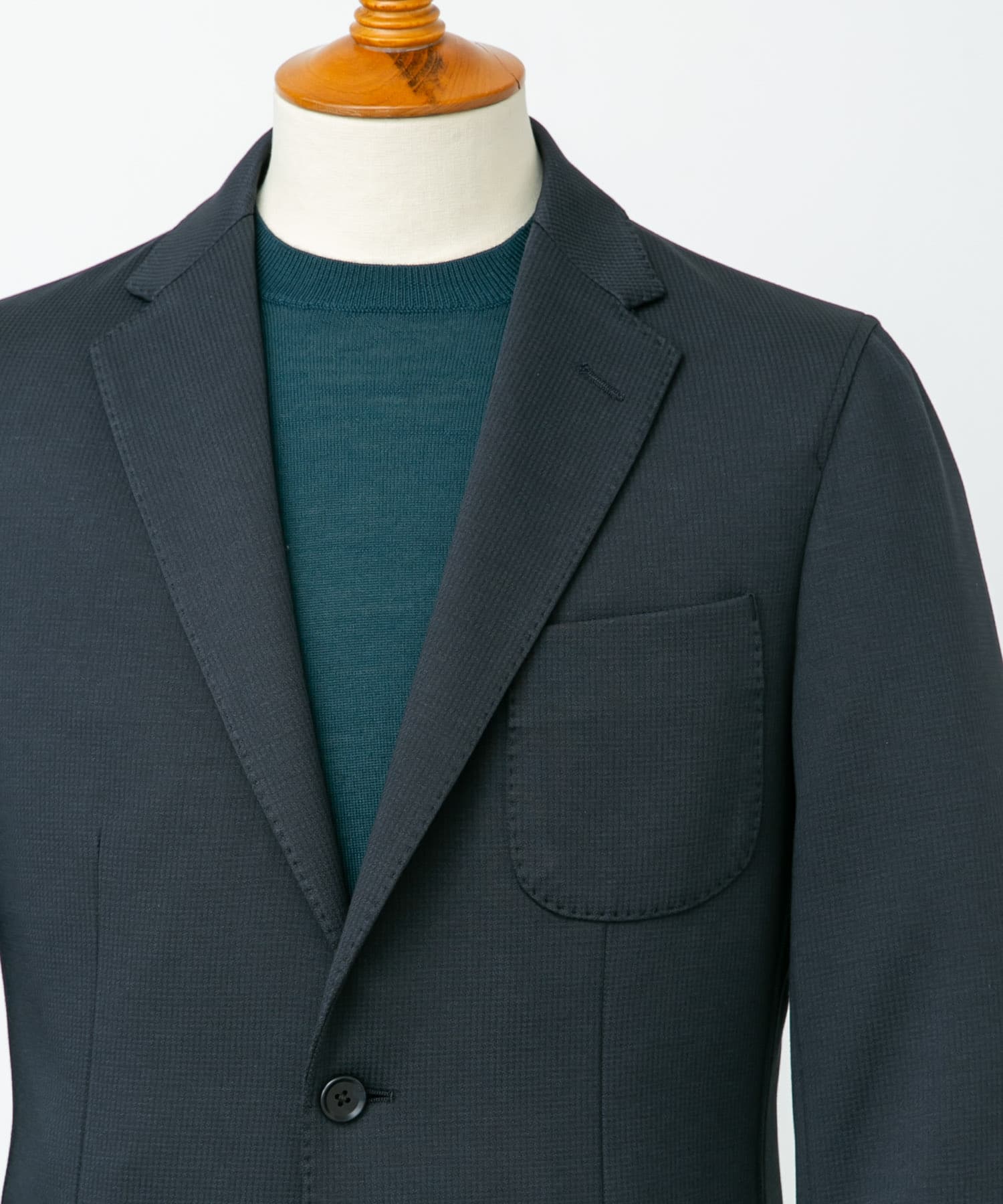 LIFE STYLE TAILOR　ニットジャージジャケット NAVY 46