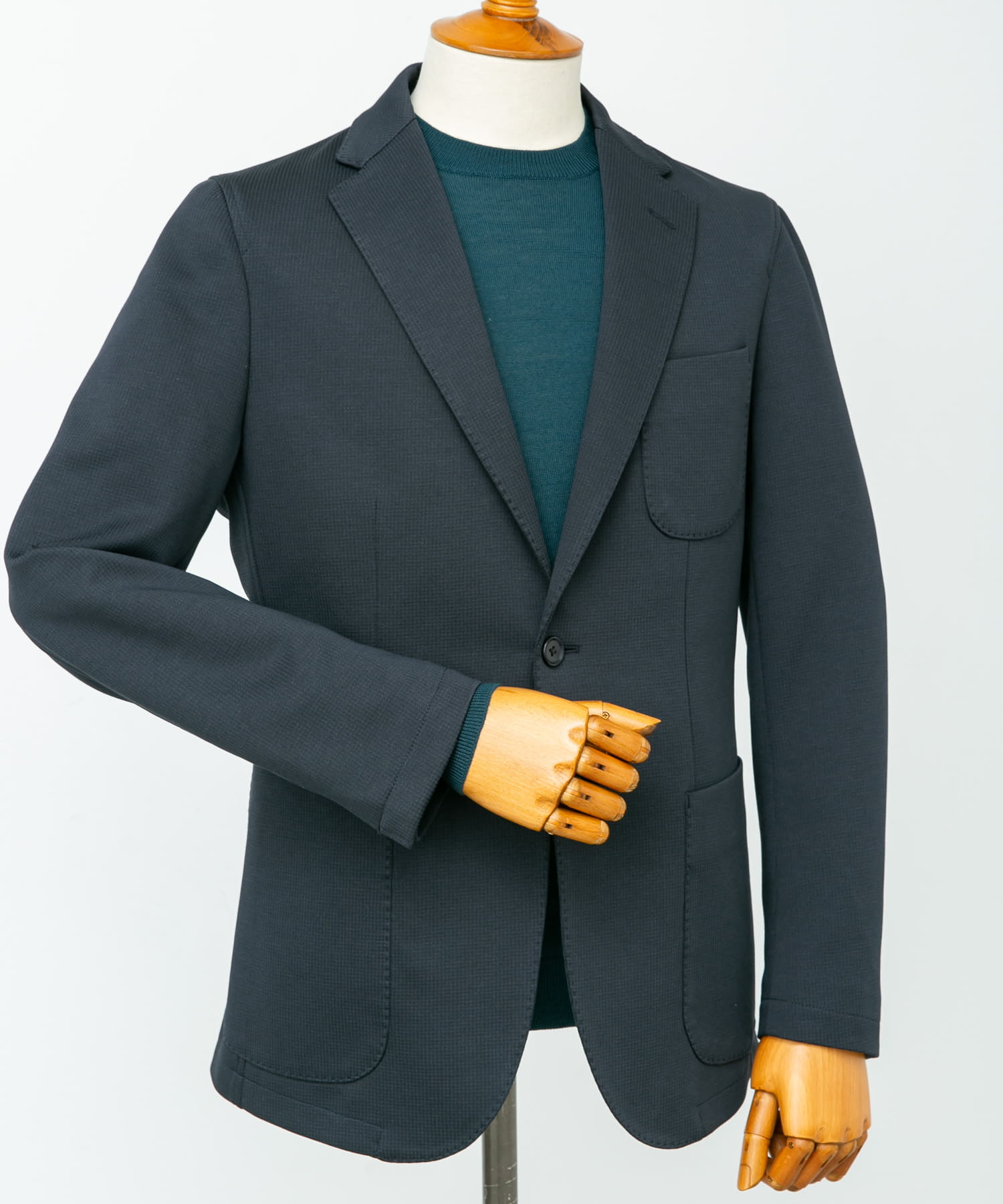 LIFE STYLE TAILOR　ニットジャージジャケット NAVY 46