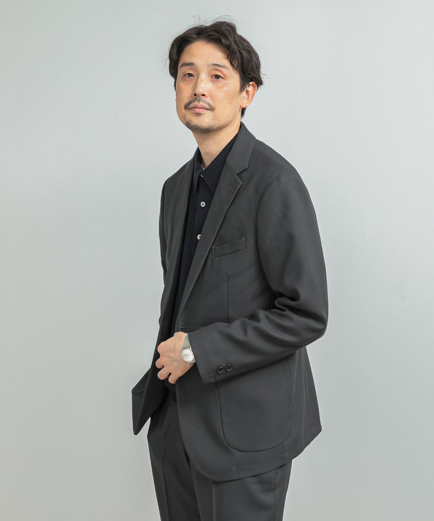 LIFE STYLE TAILOR　ウールライクツイルコンフォータブルジャケット