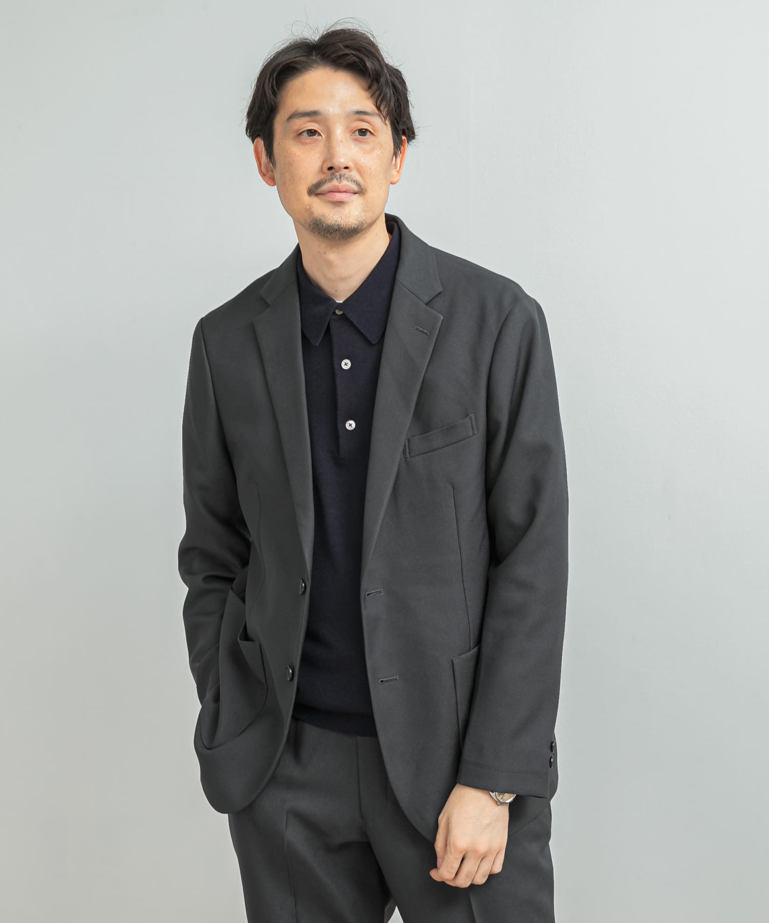 LIFE STYLE TAILOR ウールライクツイルコンフォータブルジャケット(S