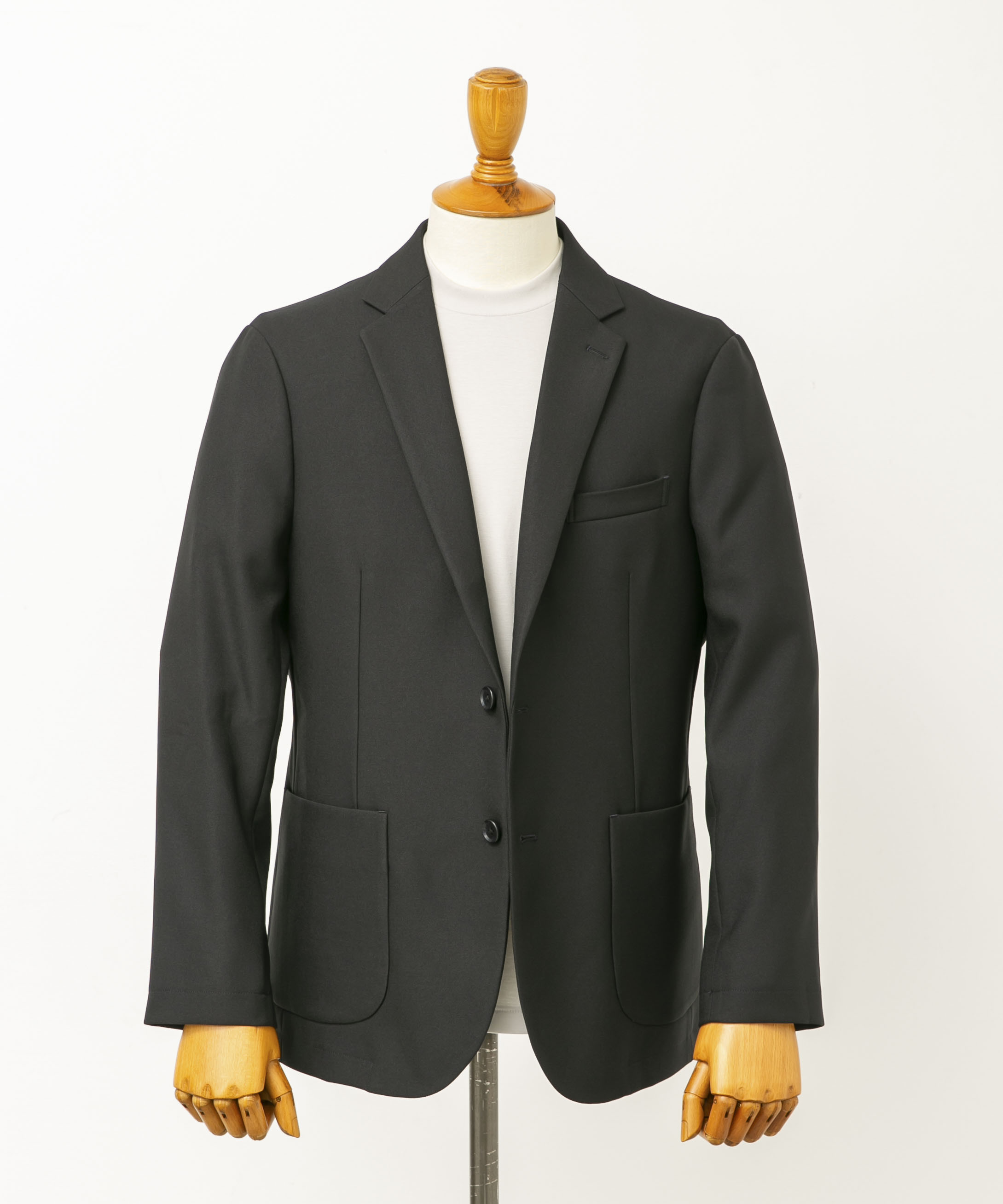 LIFE STYLE TAILOR　ウールライクツイルコンフォータブルジャケット NAVY S