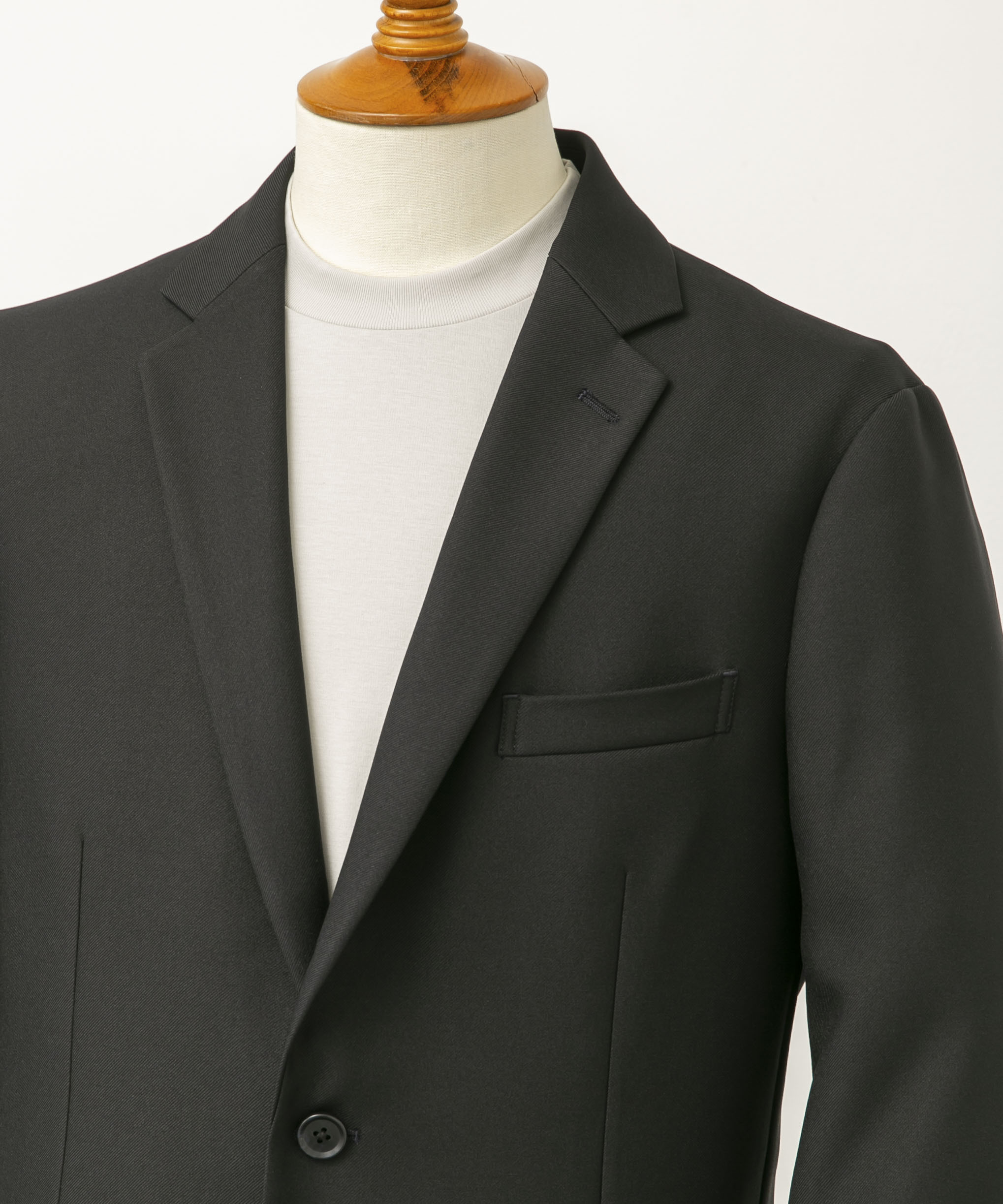 LIFE STYLE TAILOR　ウールライクツイルコンフォータブルジャケット NAVY S