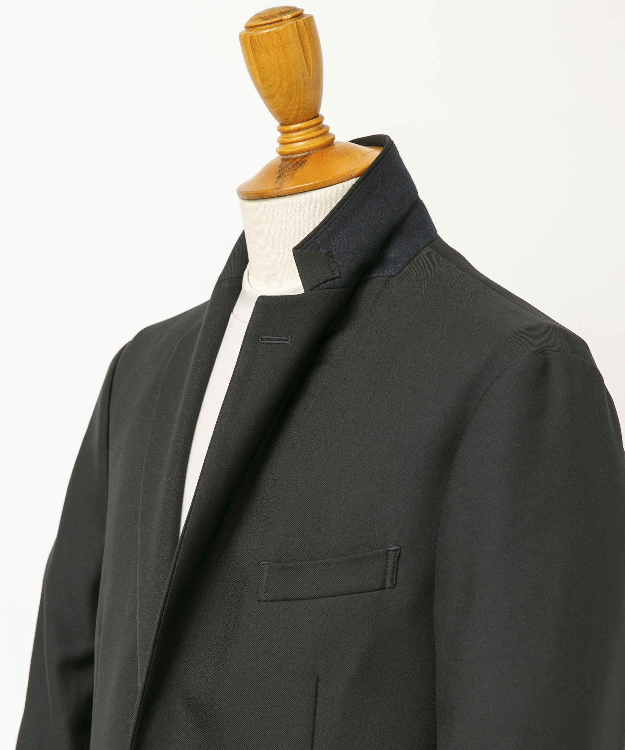 LIFE STYLE TAILOR　ウールライクツイルコンフォータブルジャケット NAVY S