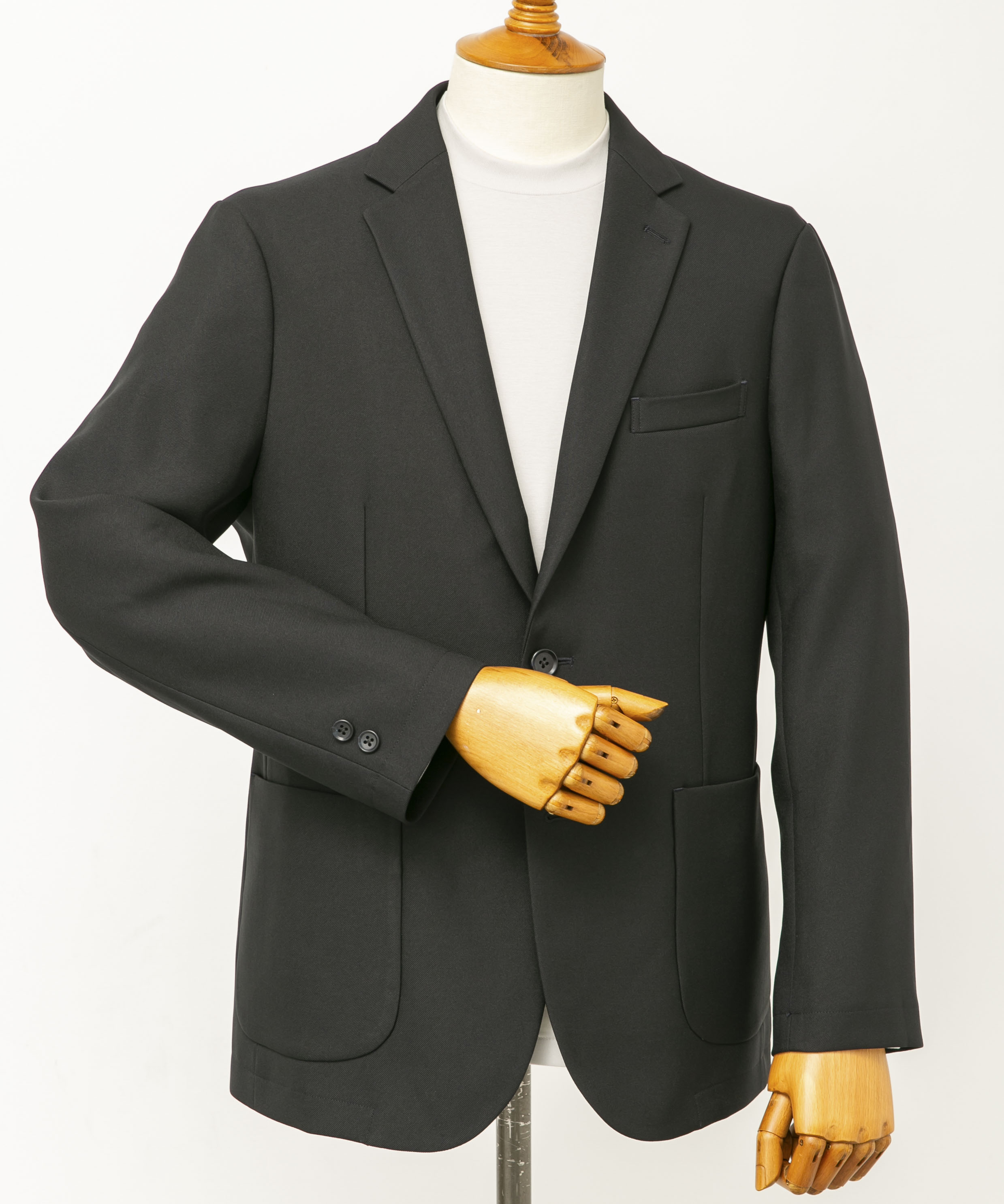 LIFE STYLE TAILOR　ウールライクツイルコンフォータブルジャケット NAVY S