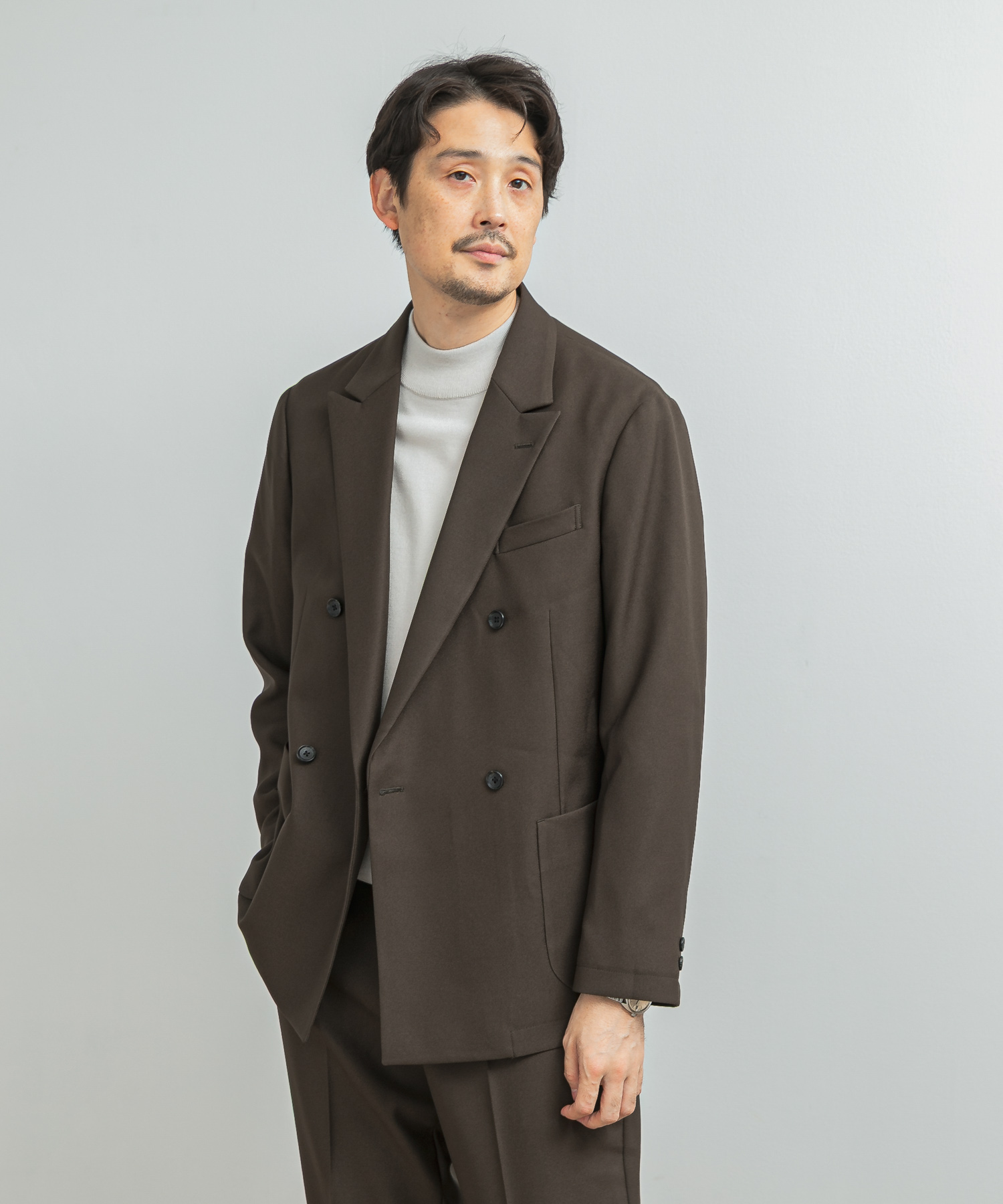 LIFE STYLE TAILOR　ウールライクツイルコンフォータブル Wジャケット