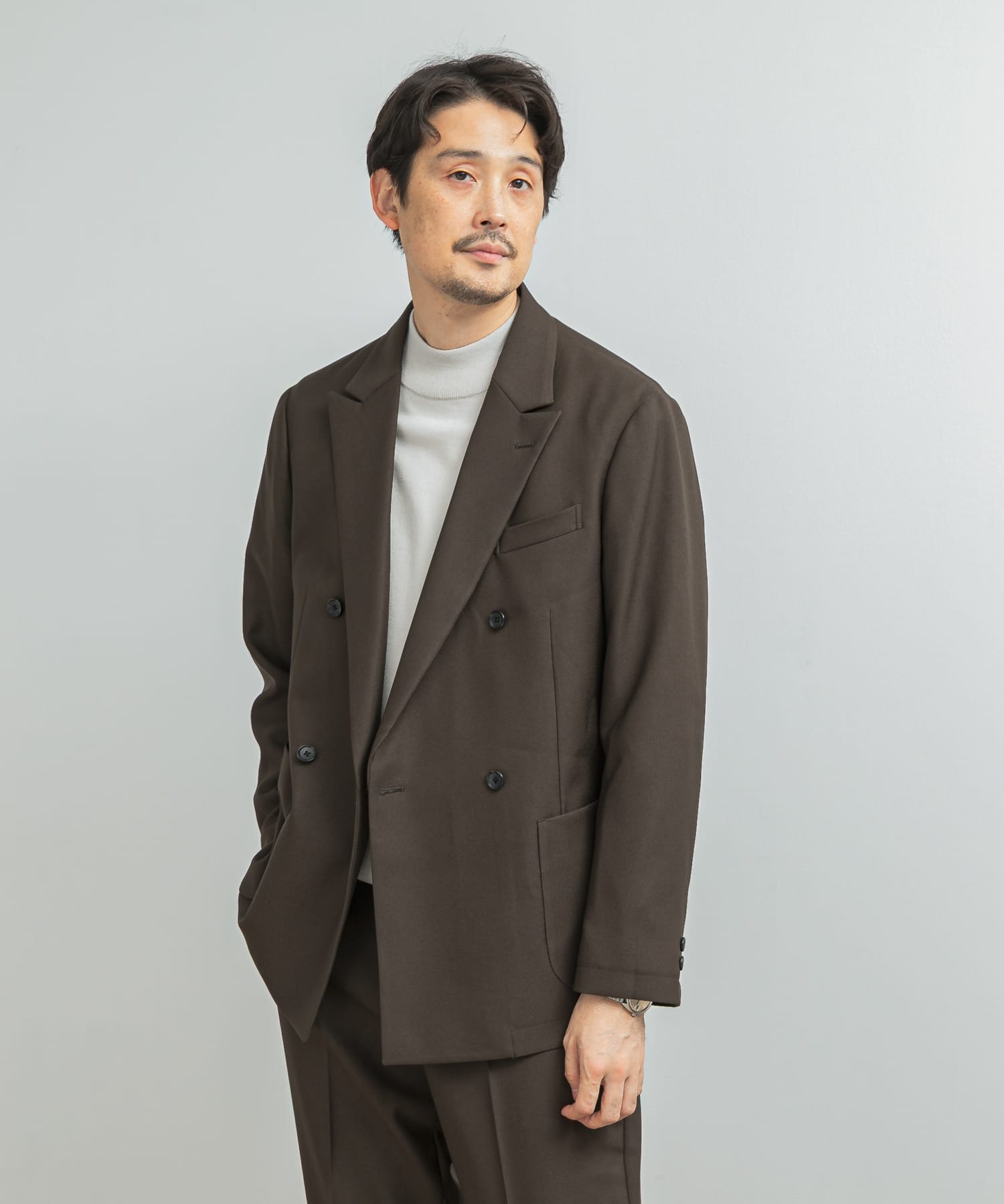 LIFE STYLE TAILOR　ウールライクツイルコンフォータブル Wジャケット