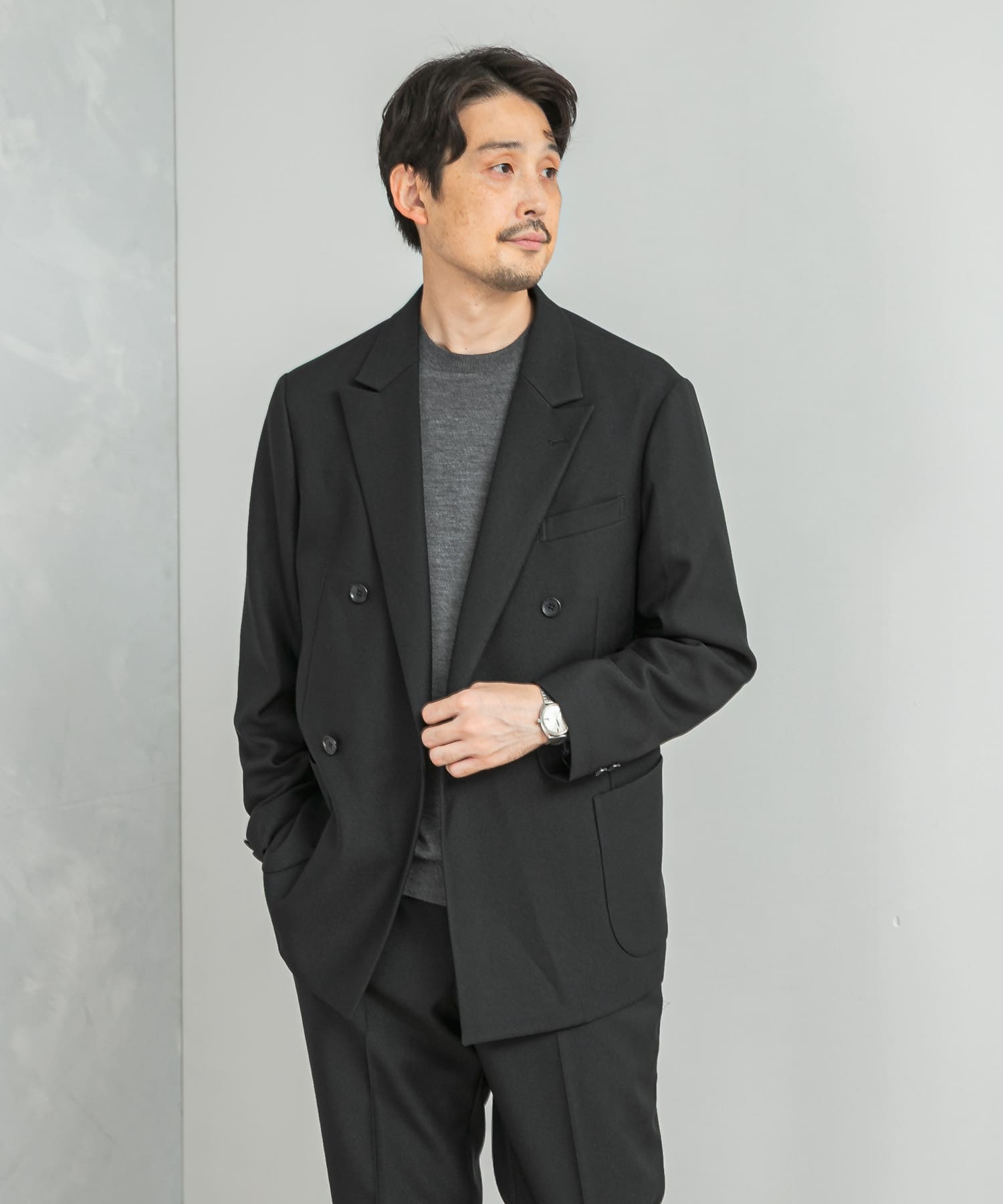 LIFE STYLE TAILOR　ウールライクツイルコンフォータブル Wジャケット
