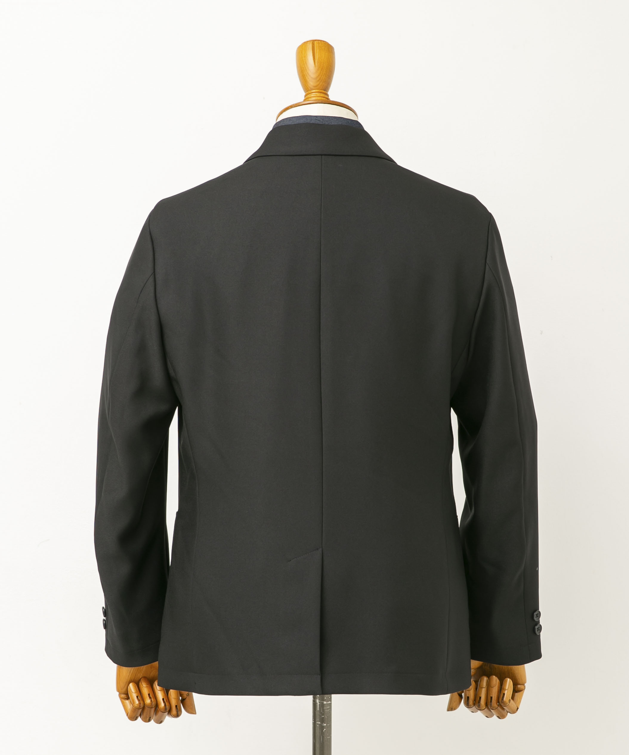 LIFE STYLE TAILOR　ウールライクツイルコンフォータブル Wジャケット NAVY S