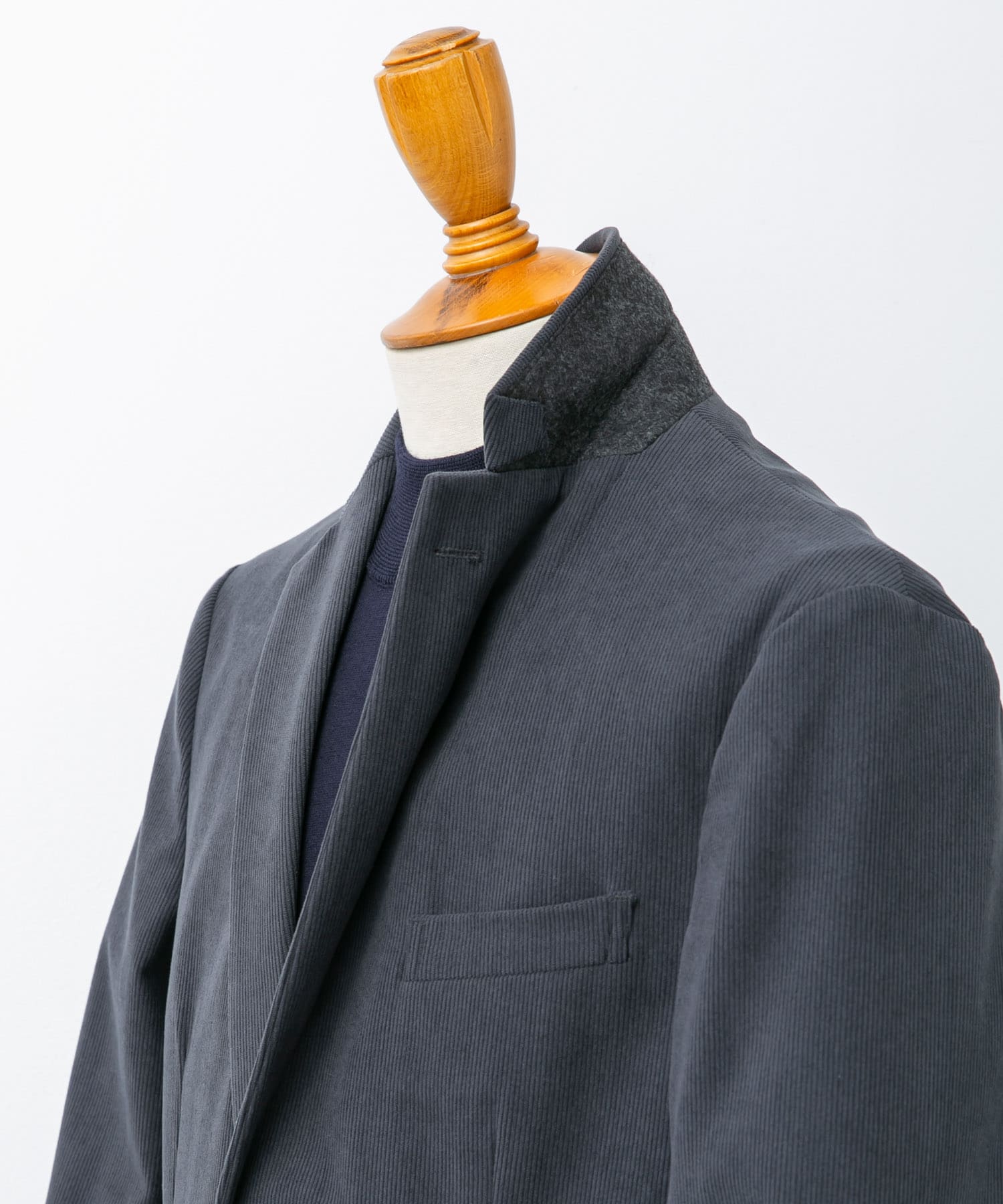 LIFE STYLE TAILOR　コーデュロイコンフォータブルジャケット BLUE GRAY M