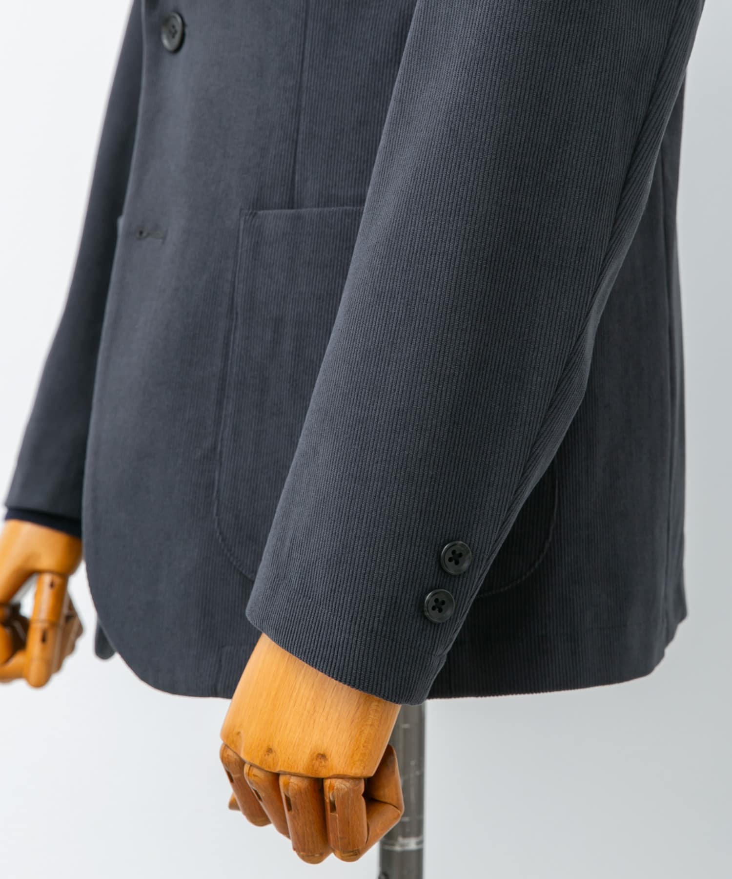 LIFE STYLE TAILOR　コーデュロイコンフォータブルジャケット BLUE GRAY M