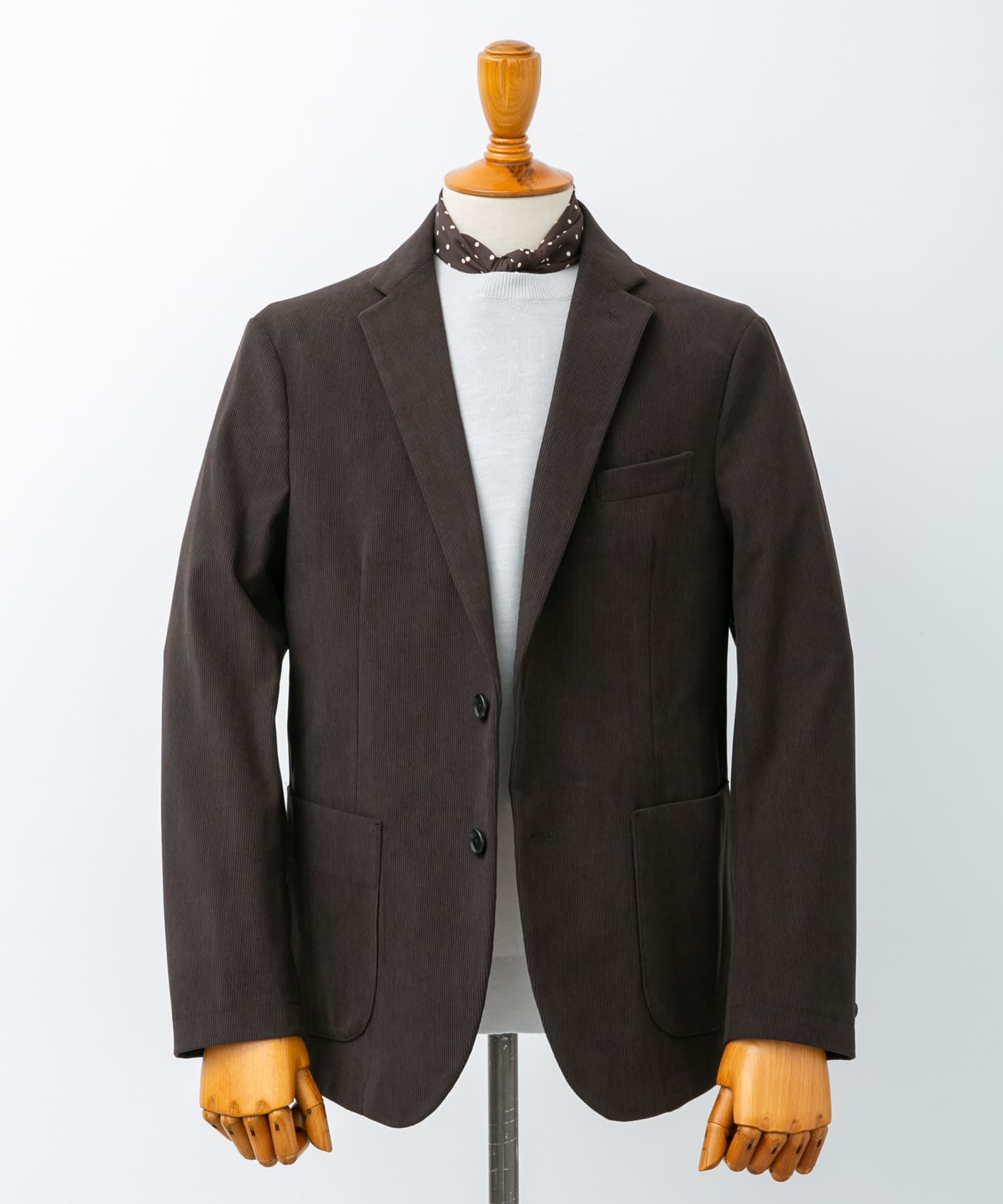 LIFE STYLE TAILOR　コーデュロイコンフォータブルジャケット BROWN S