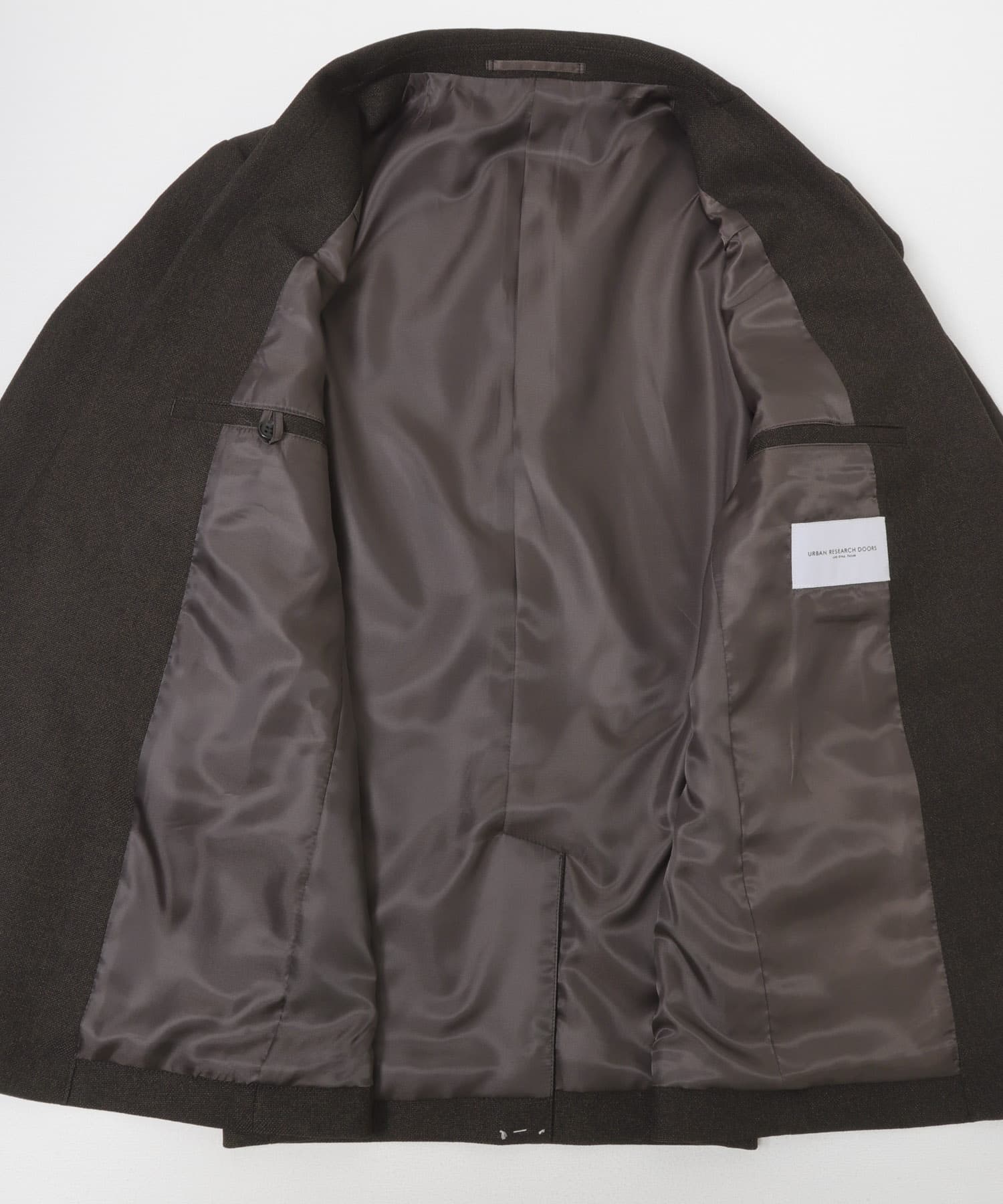 LIFE STYLE TAILOR　ツイードライクコンフォータブルジャケット BROWN S