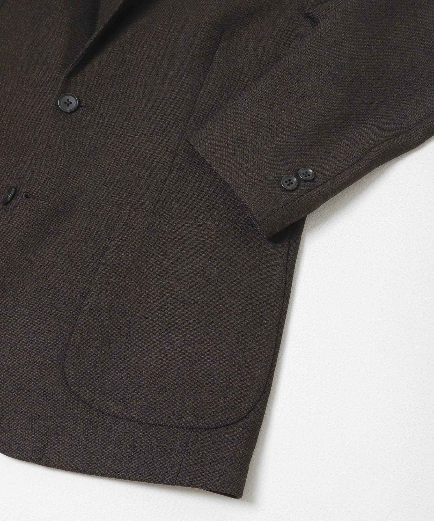 LIFE STYLE TAILOR　ツイードライクコンフォータブルジャケット BROWN S