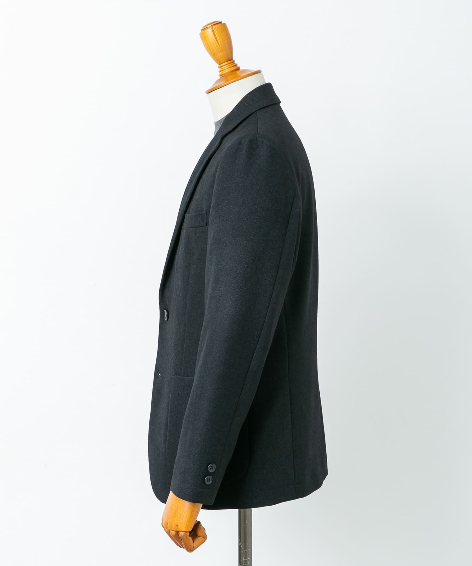 LIFE STYLE TAILOR　ツイードライクコンフォータブルジャケット NAVY S