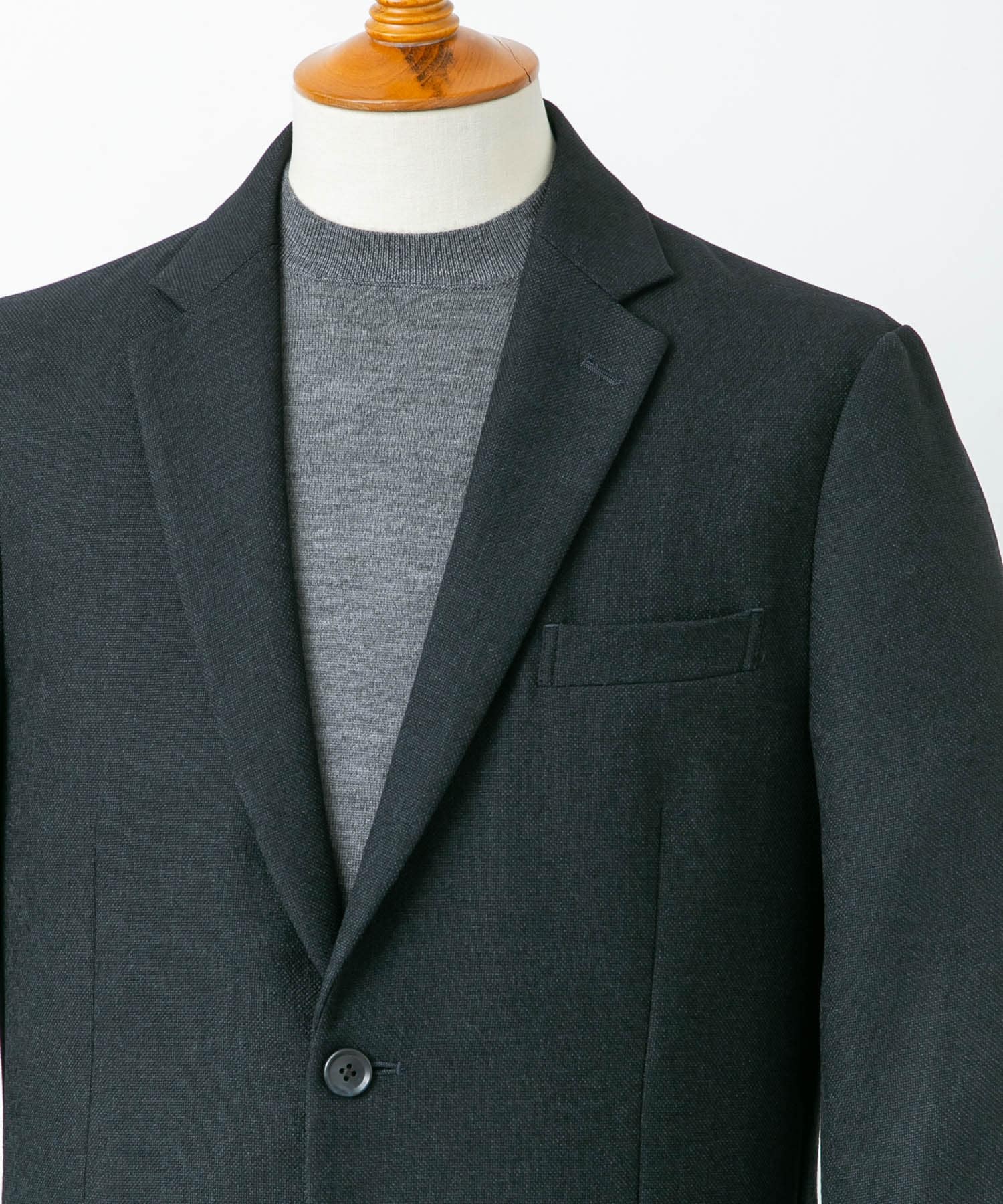 LIFE STYLE TAILOR　ツイードライクコンフォータブルジャケット NAVY S