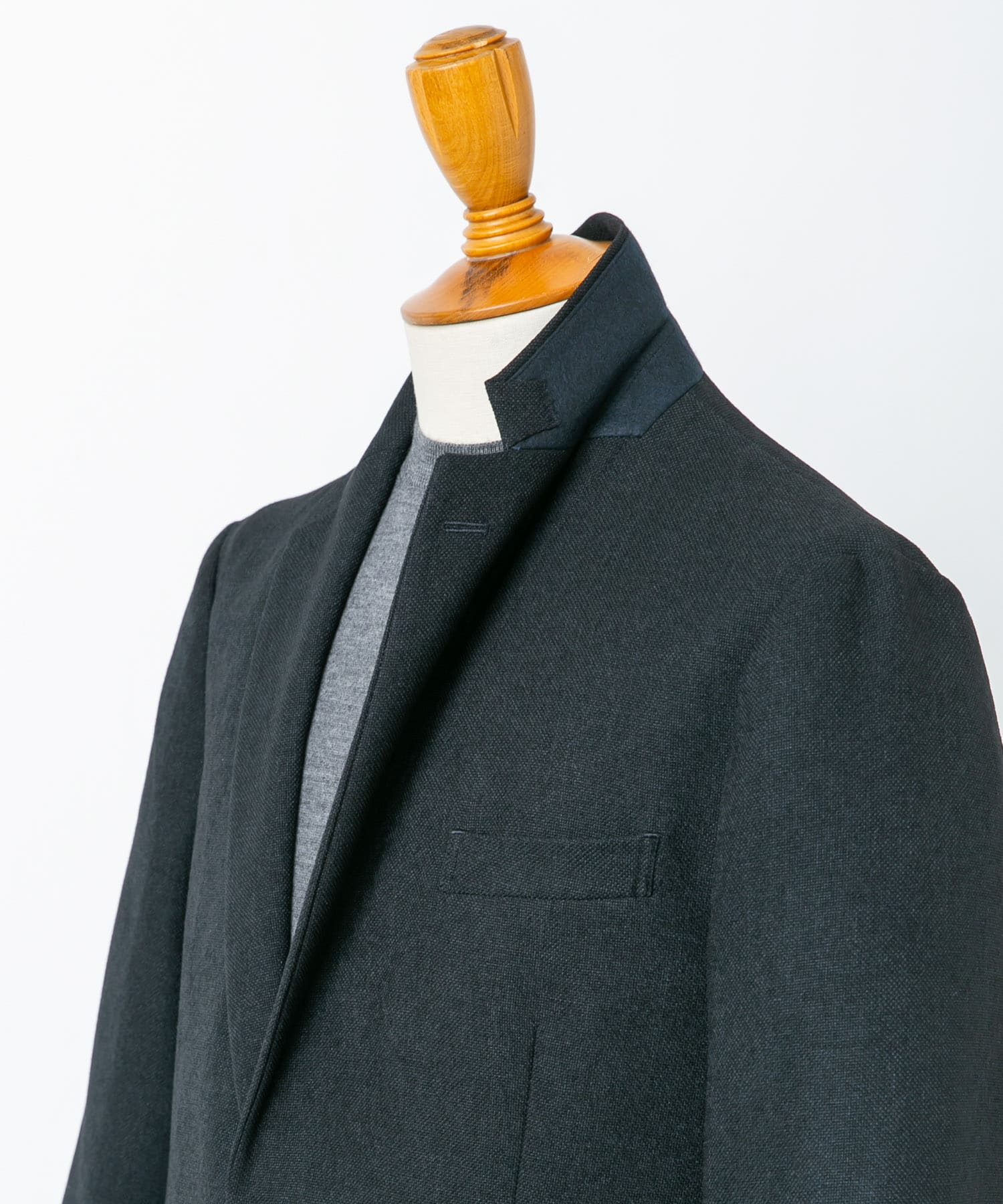 LIFE STYLE TAILOR　ツイードライクコンフォータブルジャケット NAVY S