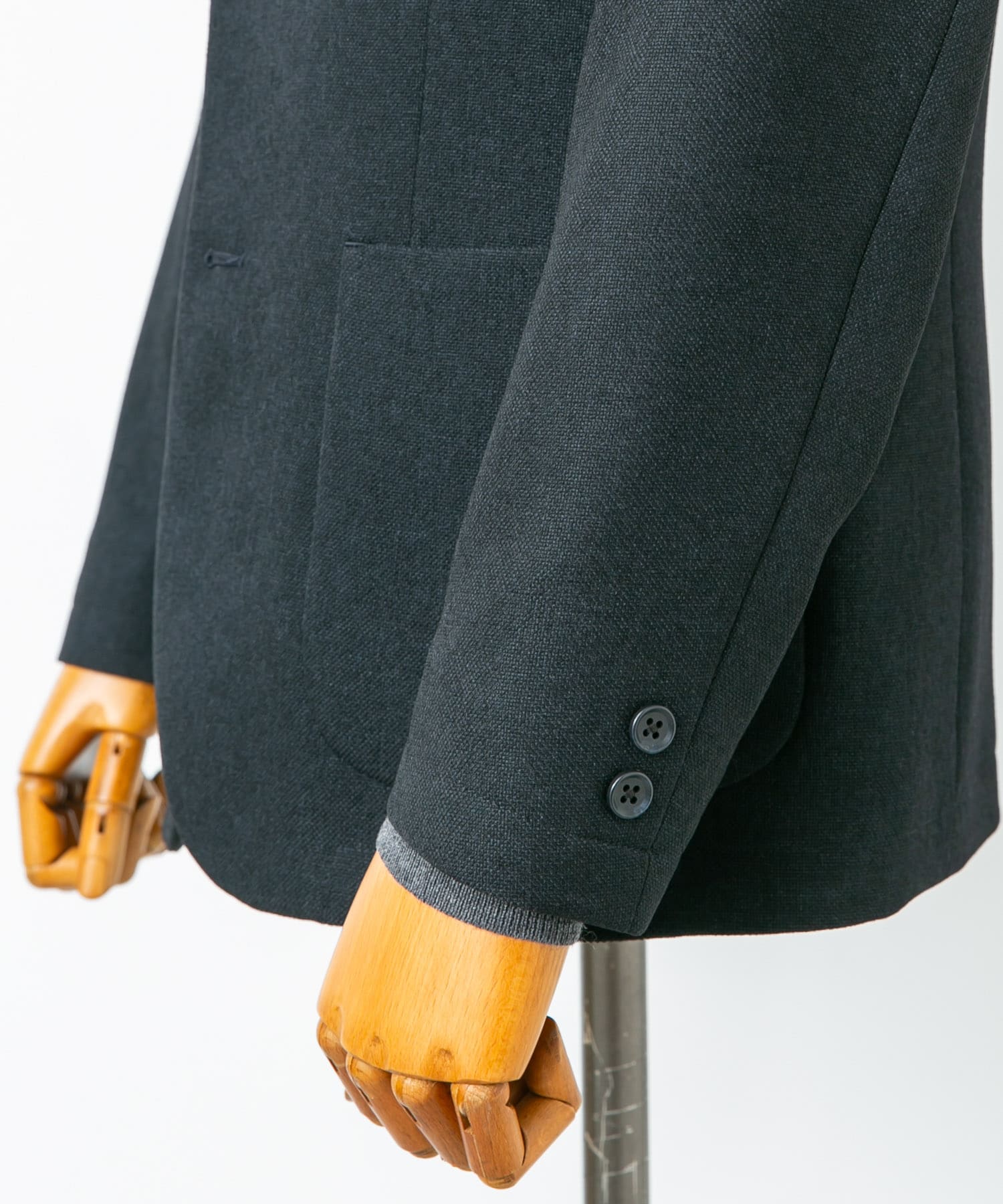 LIFE STYLE TAILOR　ツイードライクコンフォータブルジャケット NAVY S