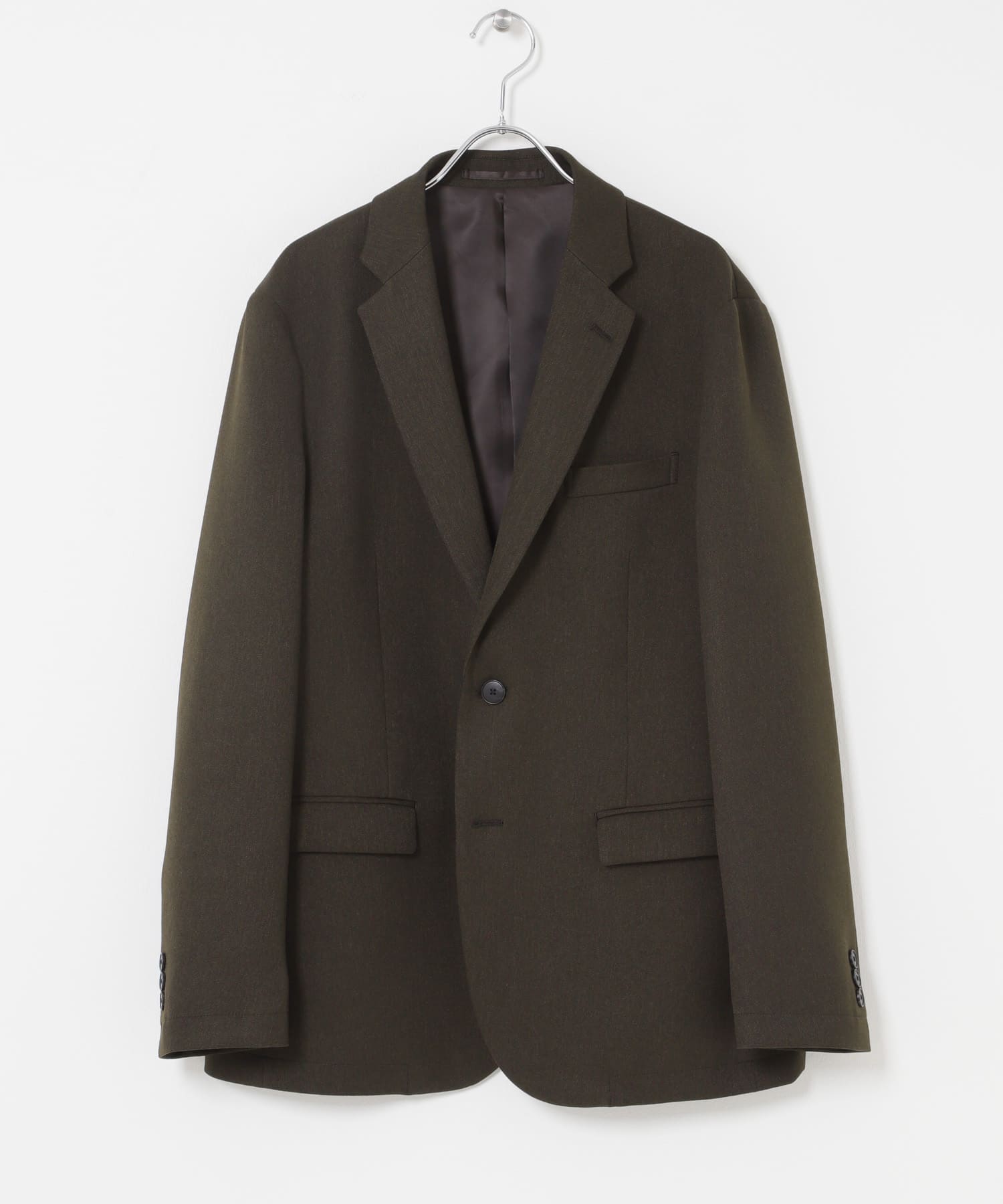 LIFE STYLE TAILOR　ブラッシュドツイルストレッチジャケット BRN KHAKI S